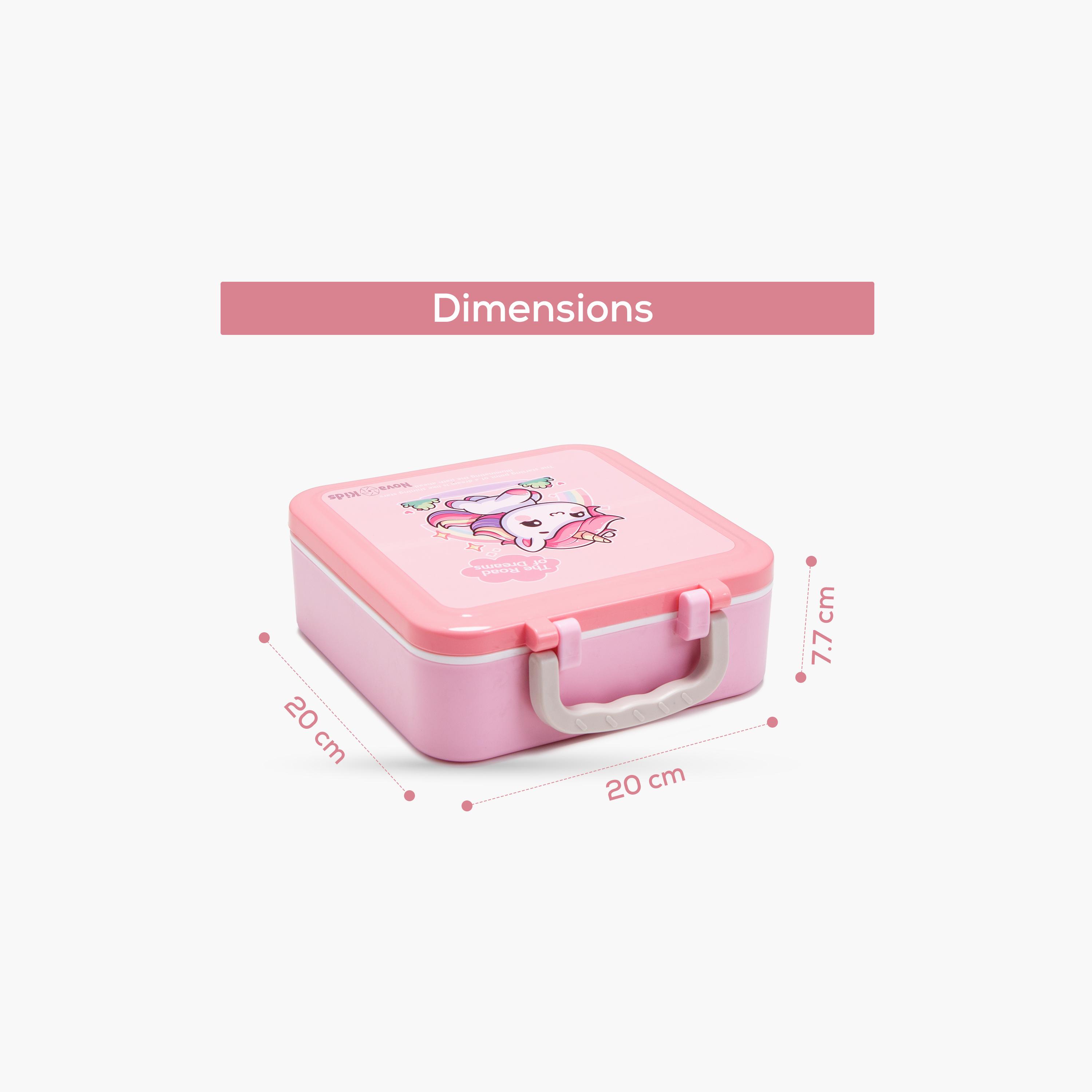 Nova Kids 3-Compartment Bento Lunch Box with Spoon, Fork & Jar - 1500 ml - Unicorn Pink-school-lunchessentials-lunchboxes-image-3