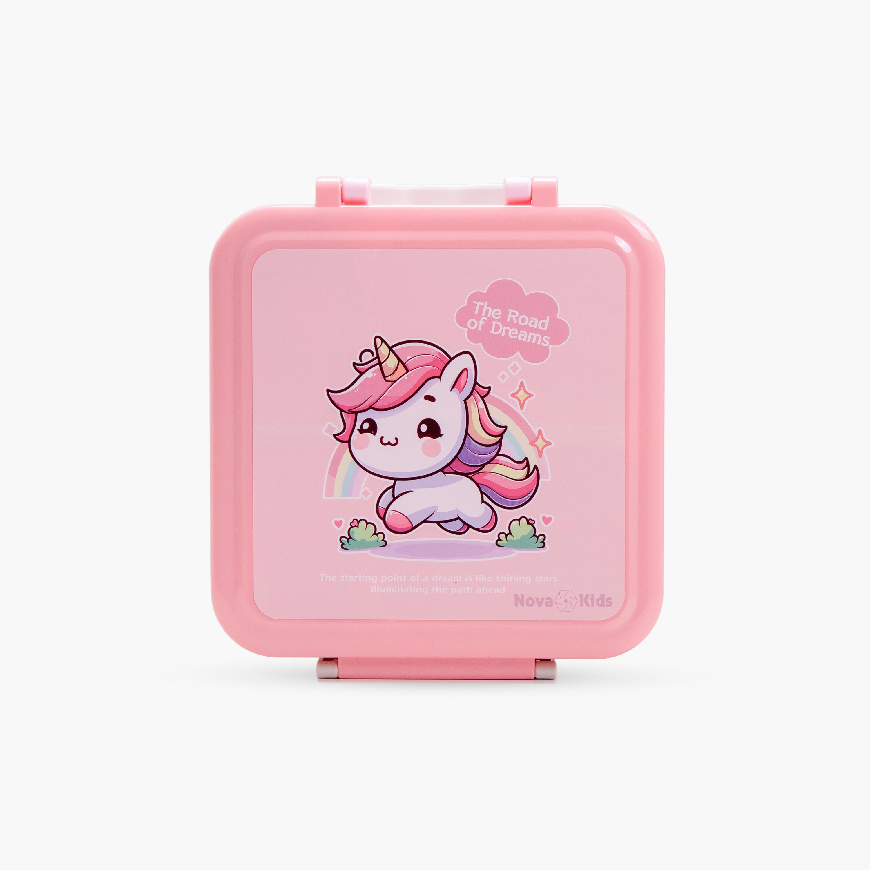Nova Kids 3-Compartment Bento Lunch Box with Spoon, Fork & Jar - 1500 ml - Unicorn Pink-school-lunchessentials-lunchboxes-image-4