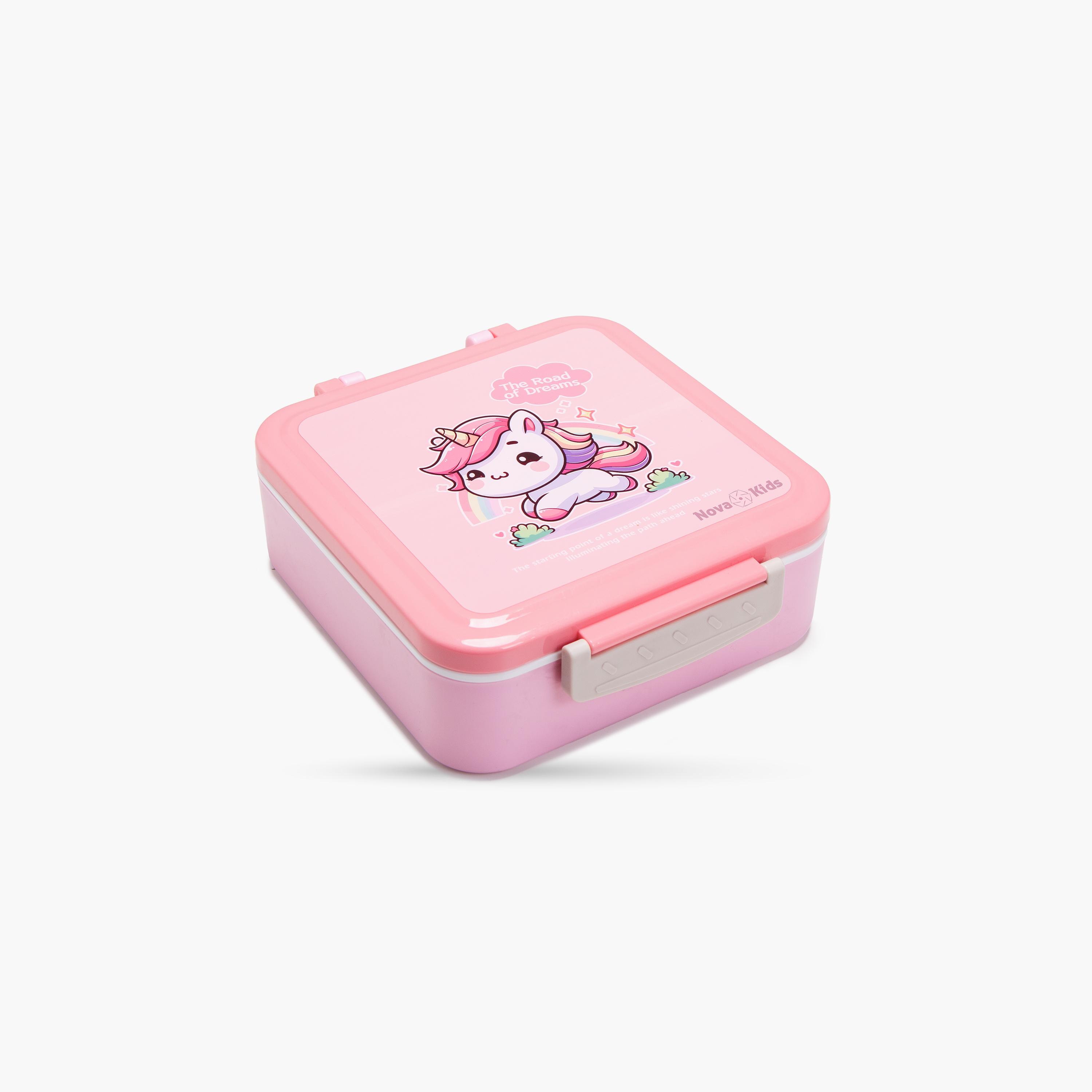 Nova Kids 3-Compartment Bento Lunch Box with Spoon, Fork & Jar - 1500 ml - Unicorn Pink-school-lunchessentials-lunchboxes-image-5