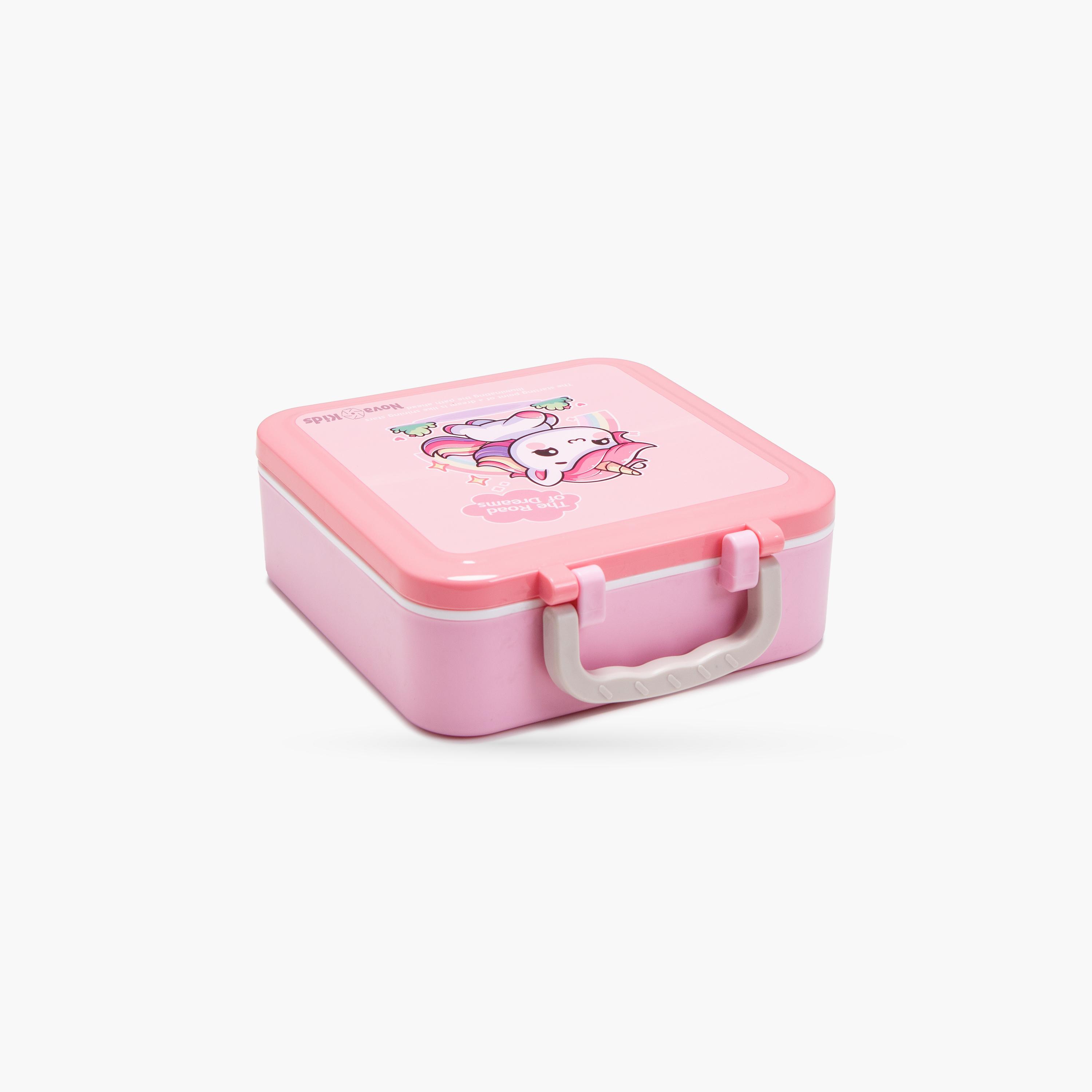 Nova Kids 3-Compartment Bento Lunch Box with Spoon, Fork & Jar - 1500 ml - Unicorn Pink-school-lunchessentials-lunchboxes-image-6