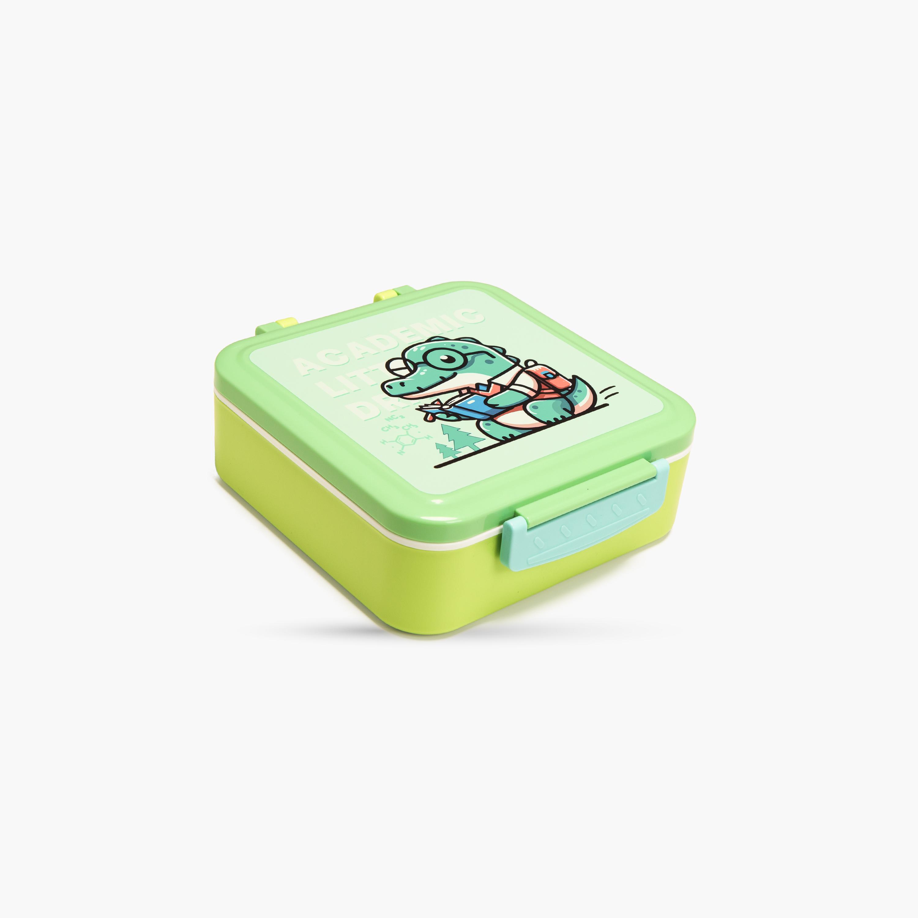 Nova Kids 3-Compartment Bento Lunch Box with Spoon, Fork & Jar - 1500 ml - Dino - Green-school-lunchessentials-lunchboxes-image-5