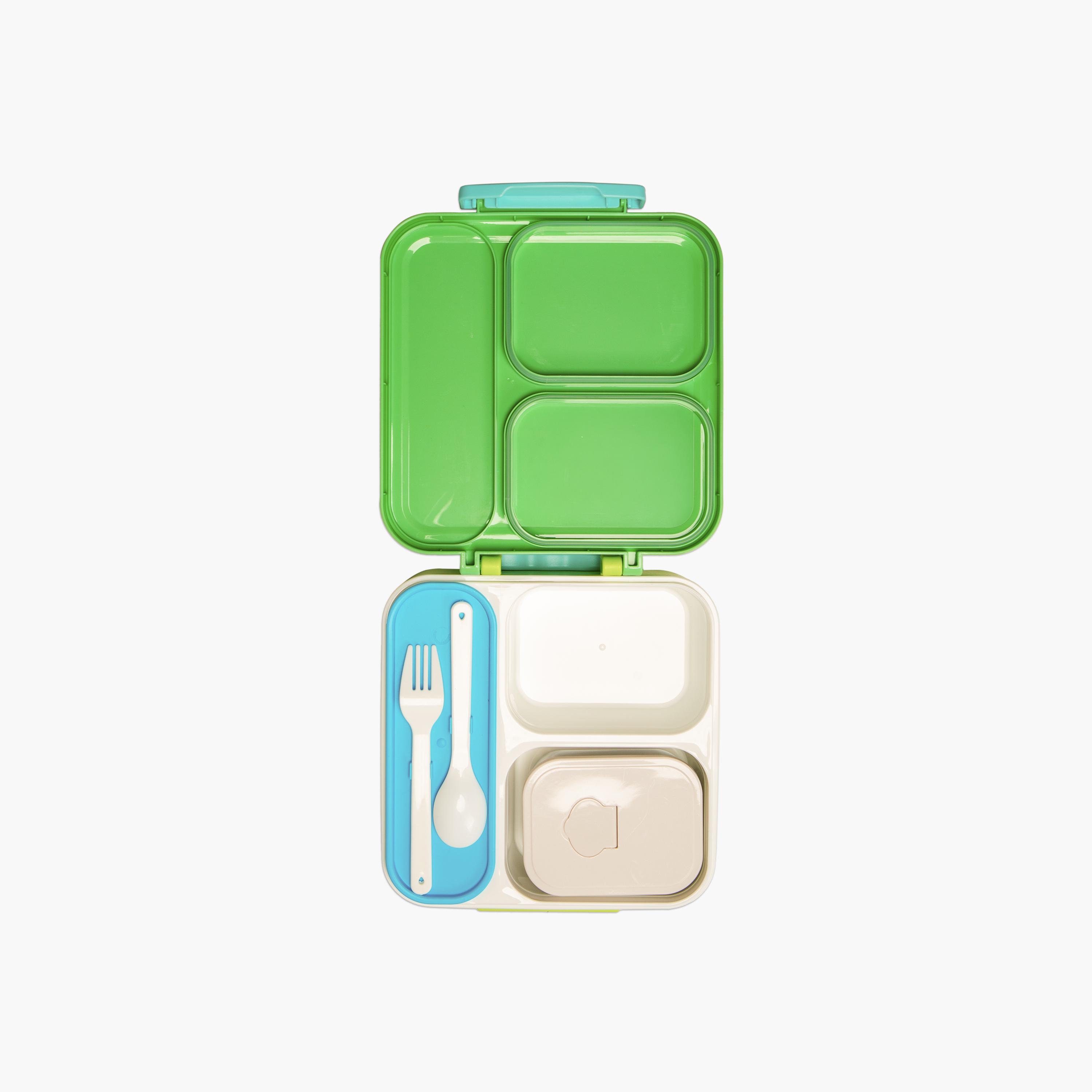 Nova Kids 3-Compartment Bento Lunch Box with Spoon, Fork & Jar - 1500 ml - Dino - Green-school-lunchessentials-lunchboxes-image-7