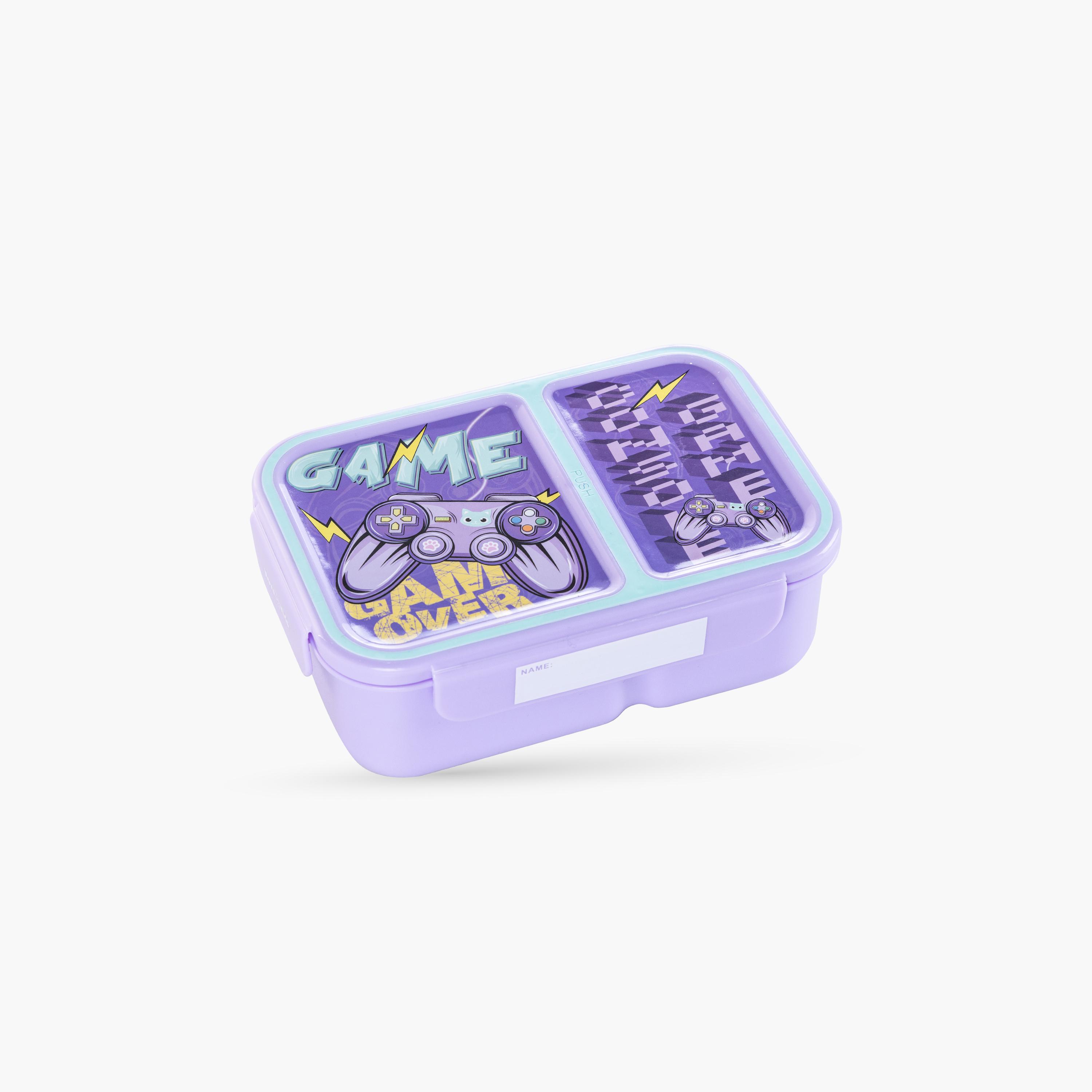 Nova Kids 2-Compartment Bento Lunch Box - 1300 ml - Gamer Mauve-school-lunchessentials-lunchboxes-image-1