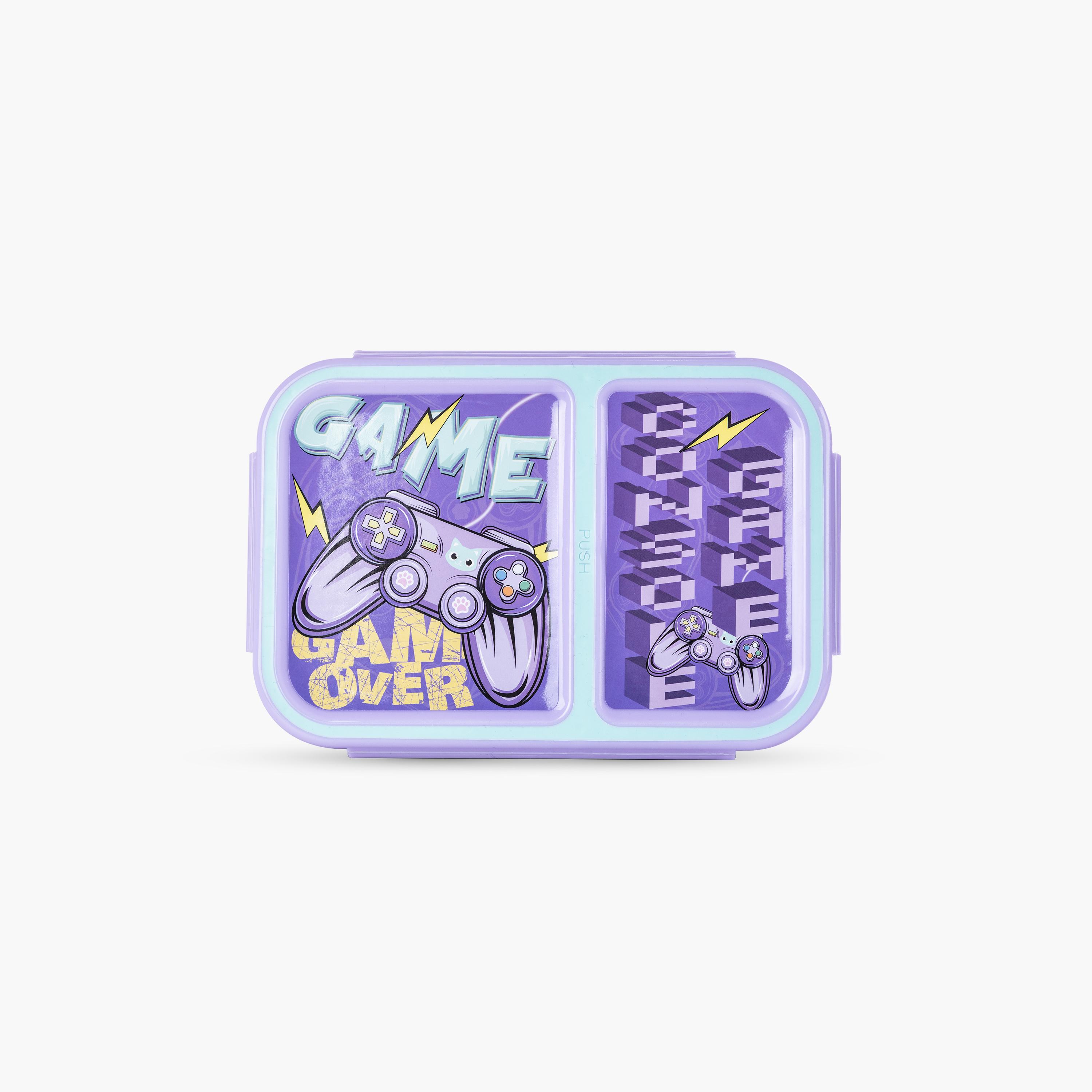 Nova Kids 2-Compartment Bento Lunch Box - 1300 ml - Gamer Mauve-school-lunchessentials-lunchboxes-image-2
