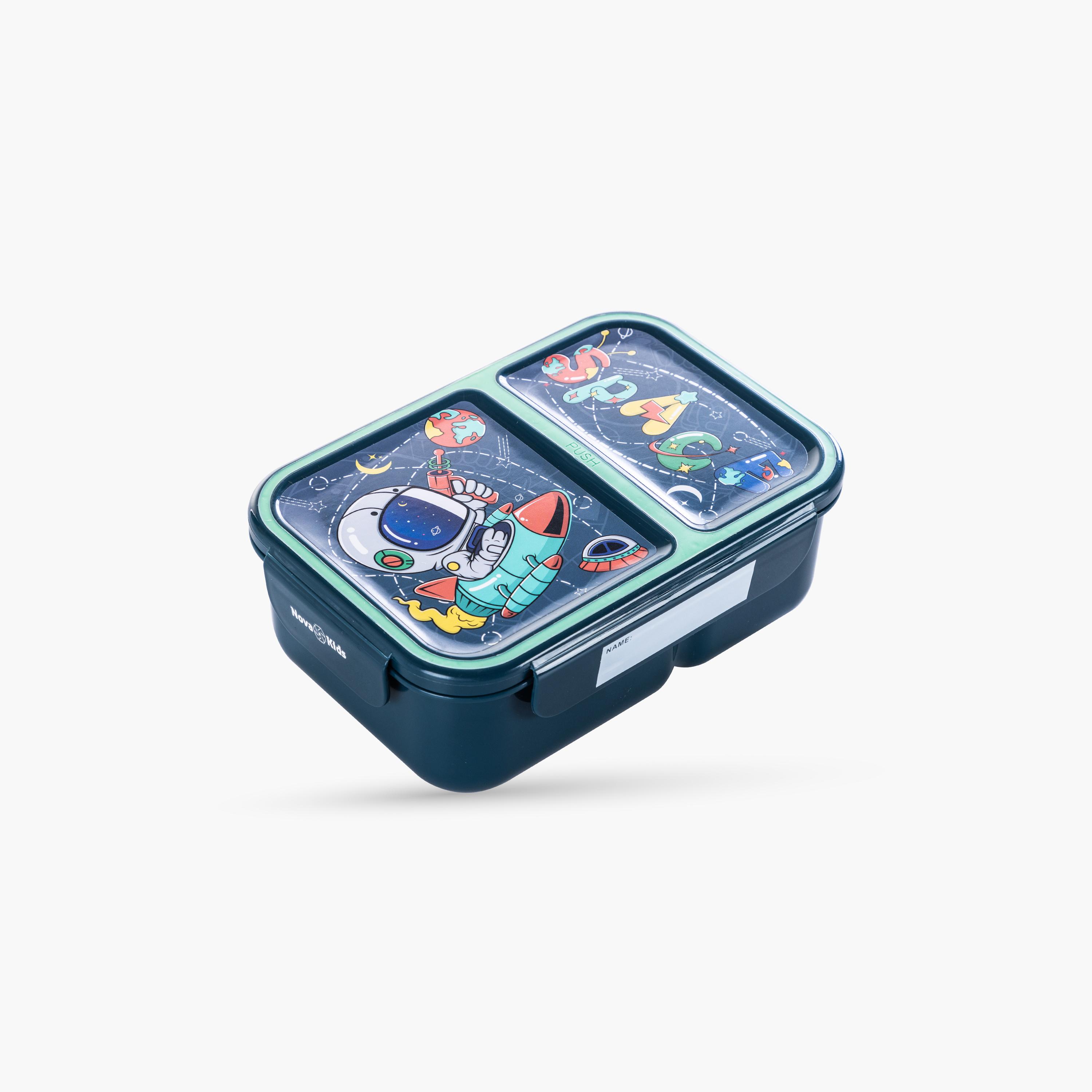 Nova Kids 2-Compartment Bento Lunch Box - 1300 ml - Astronaut - Green-school-lunchessentials-lunchboxes-image-1