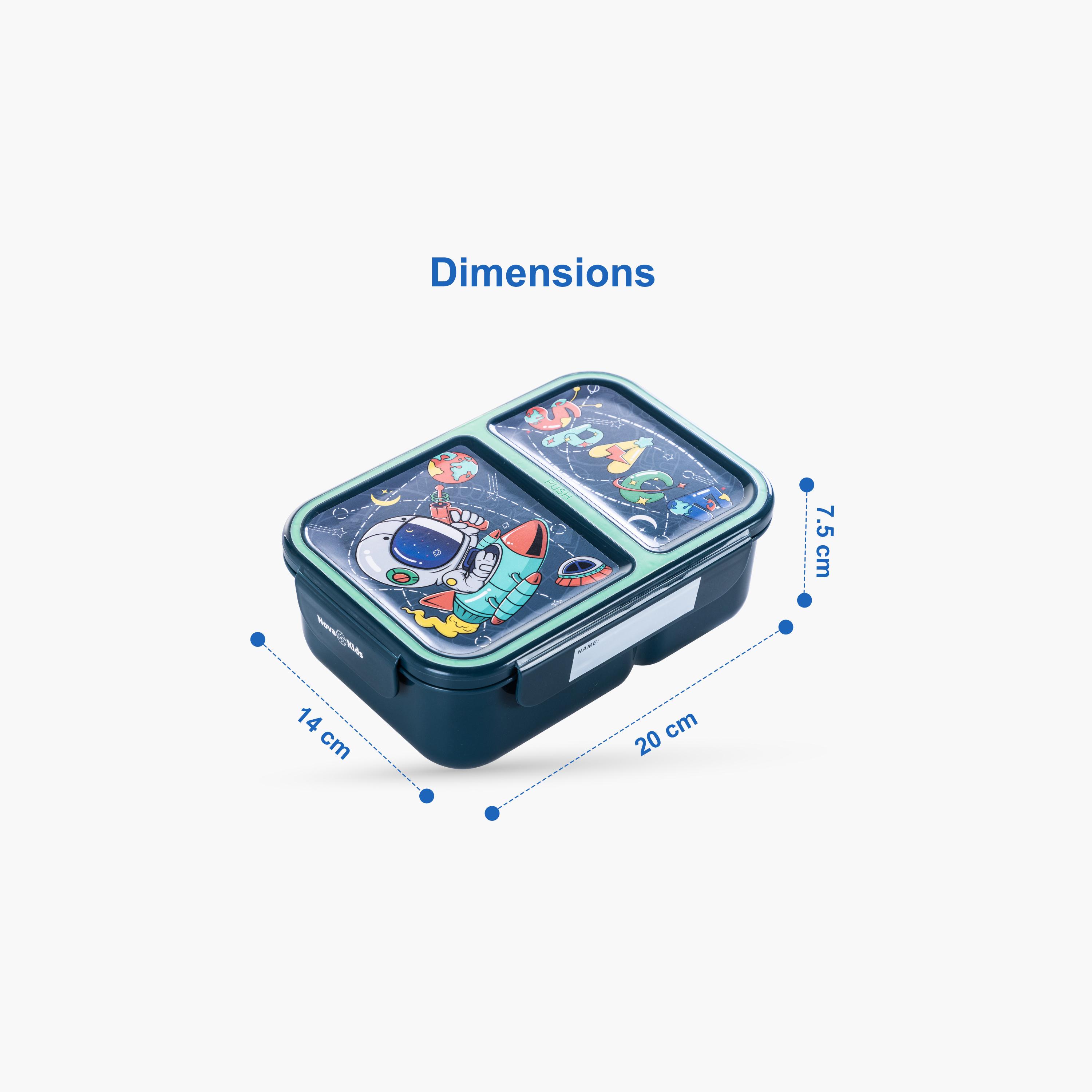 Nova Kids 2-Compartment Bento Lunch Box - 1300 ml - Astronaut - Green-school-lunchessentials-lunchboxes-image-7