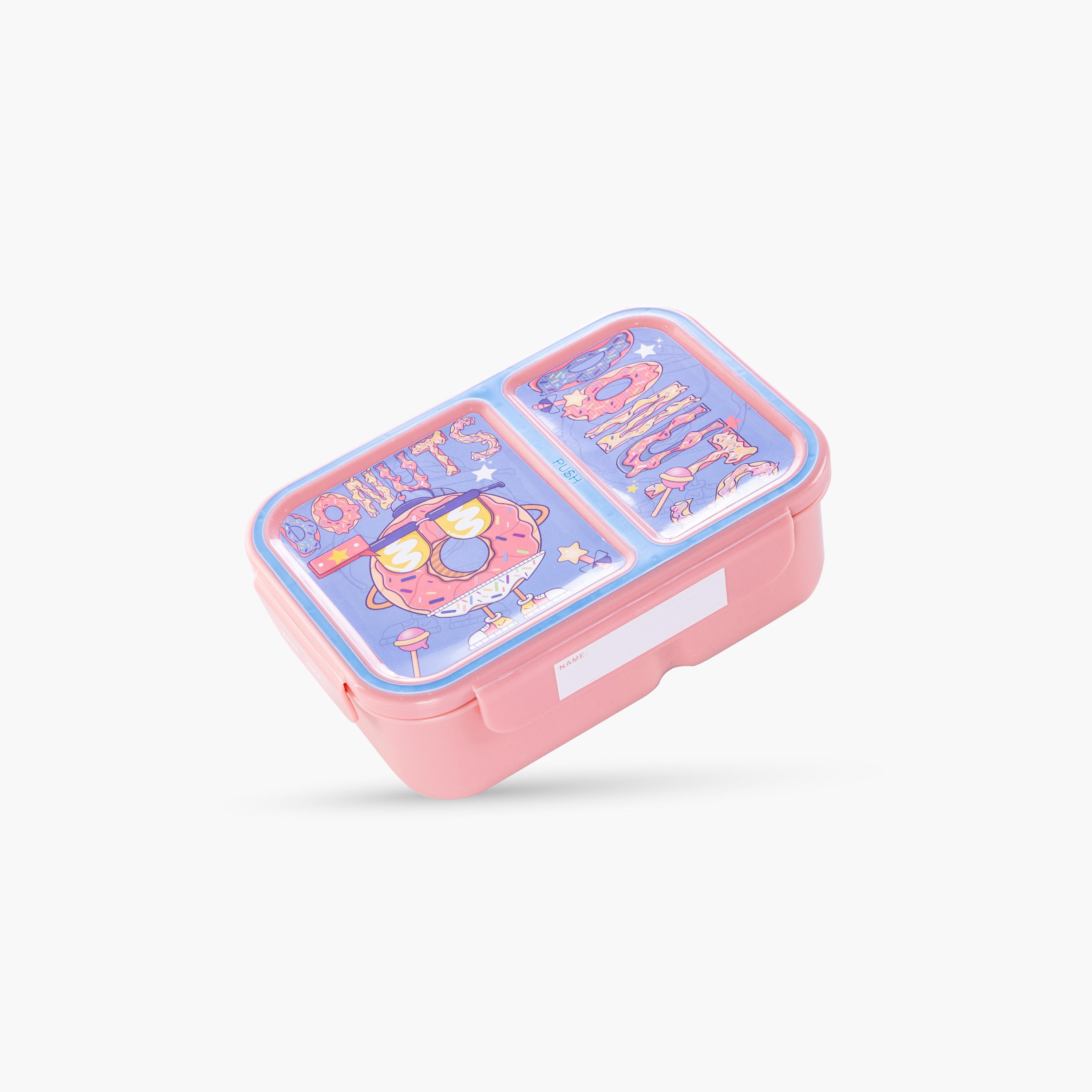 Nova Kids 2-Compartment Bento Lunch Box - 1300 ml - Donut - Pink-school-lunchessentials-lunchboxes-image-1