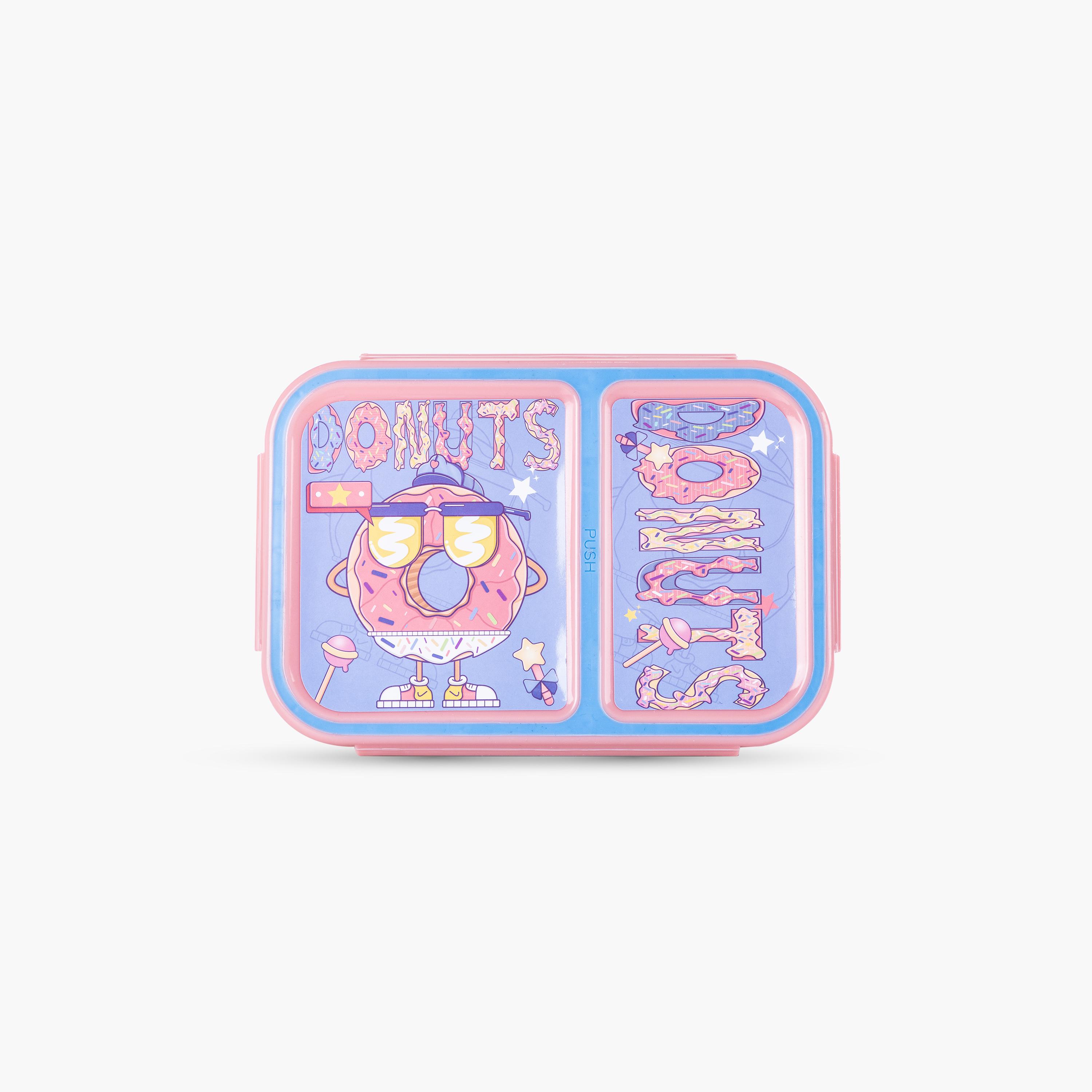 Nova Kids 2-Compartment Bento Lunch Box - 1300 ml - Donut - Pink-school-lunchessentials-lunchboxes-image-2
