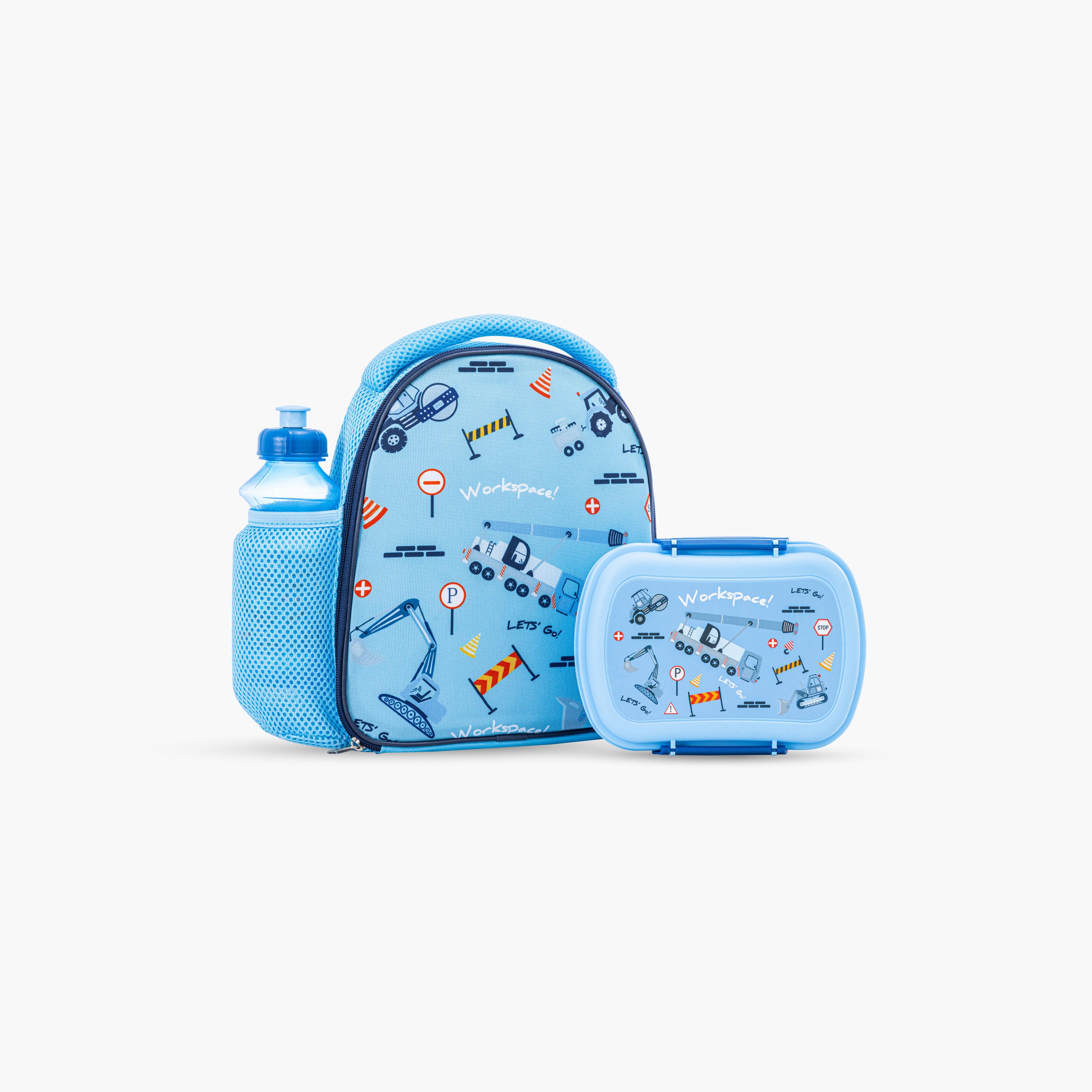 Nova Kids Lunch Bag with Lunch Box & Water Bottle - Workspace - Blue-school-lunchessentials-lunchbags-image-2