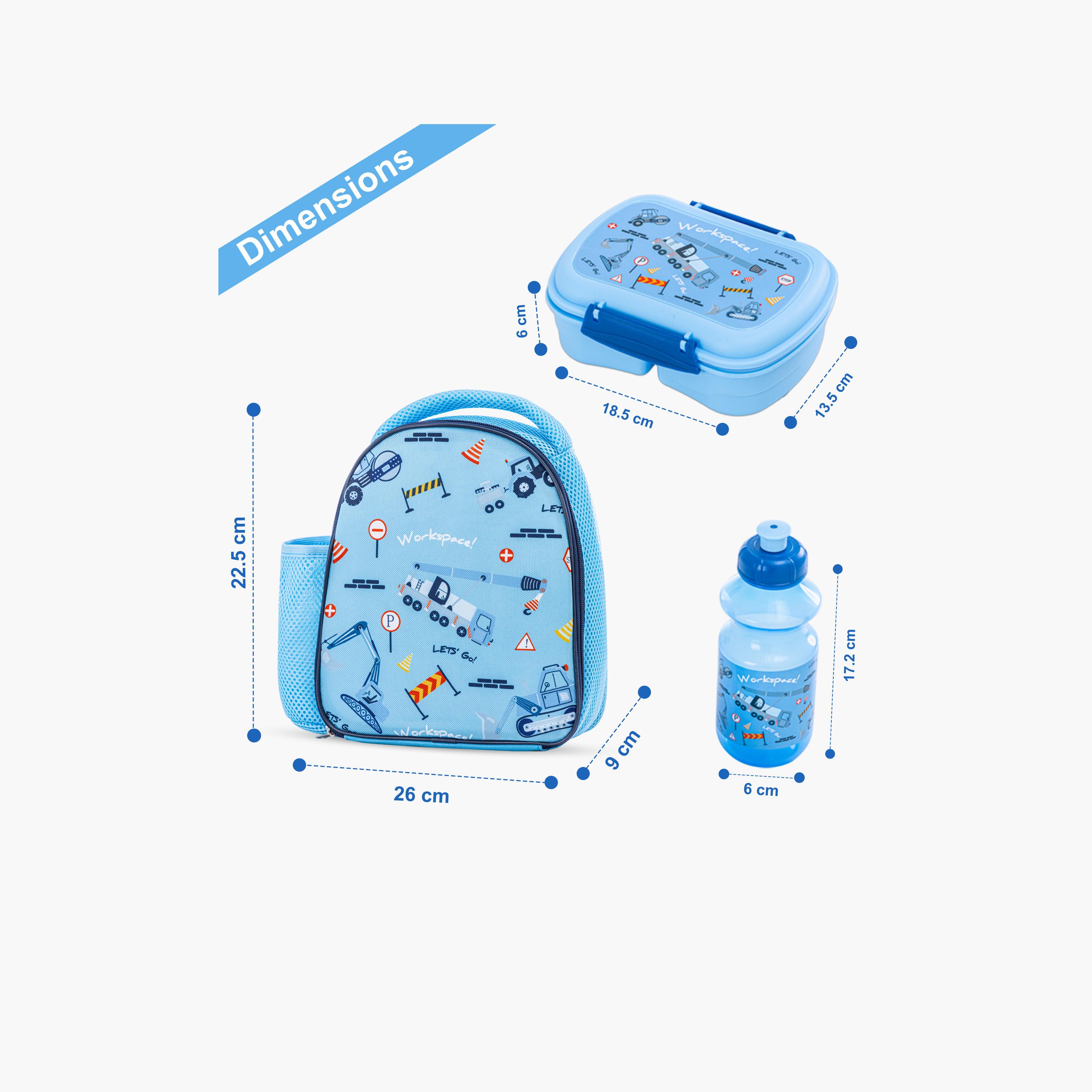 Nova Kids Lunch Bag with Lunch Box & Water Bottle - Workspace - Blue-school-lunchessentials-lunchbags-image-9