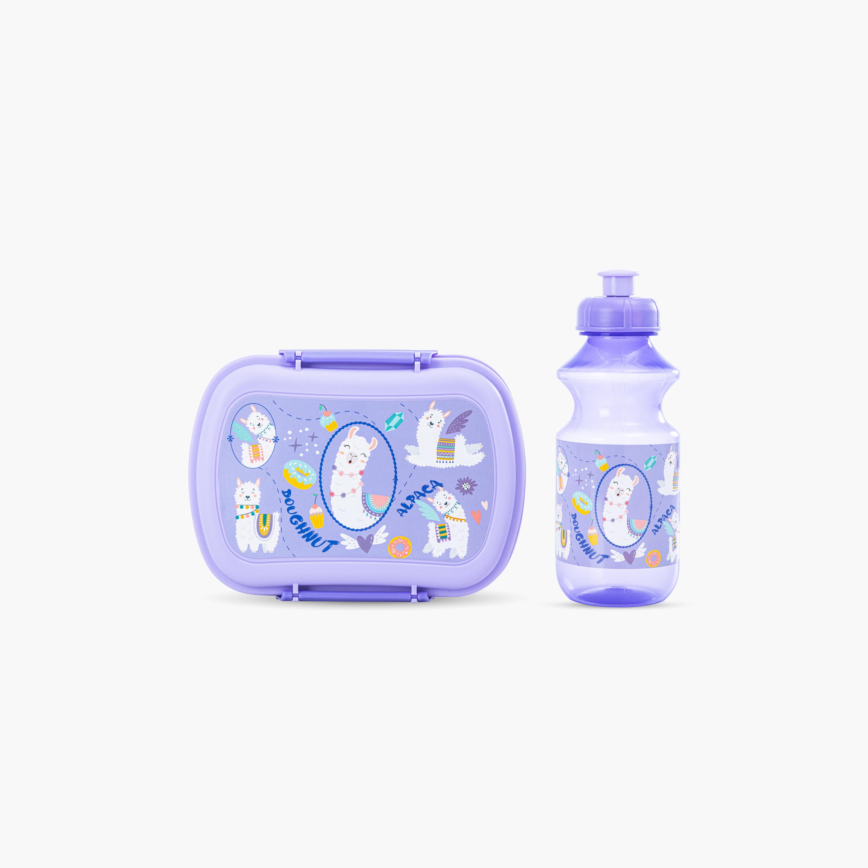 Nova Kids Lunch Bag with Lunch Box & Water Bottle - Lama - Purple-school-lunchessentials-lunchbags-image-6