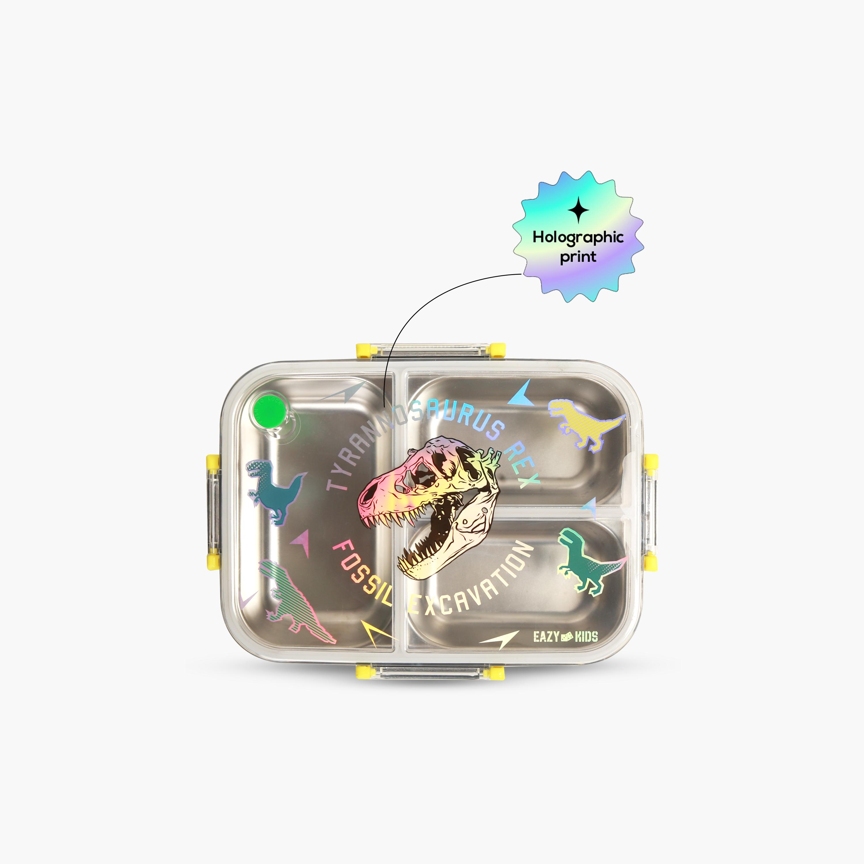 Eazy Kids 3-Compartment Stainless Steel Bento Lunch Box - 800 ml - T-Rex - Purple-school-lunchessentials-lunchboxes-image-10