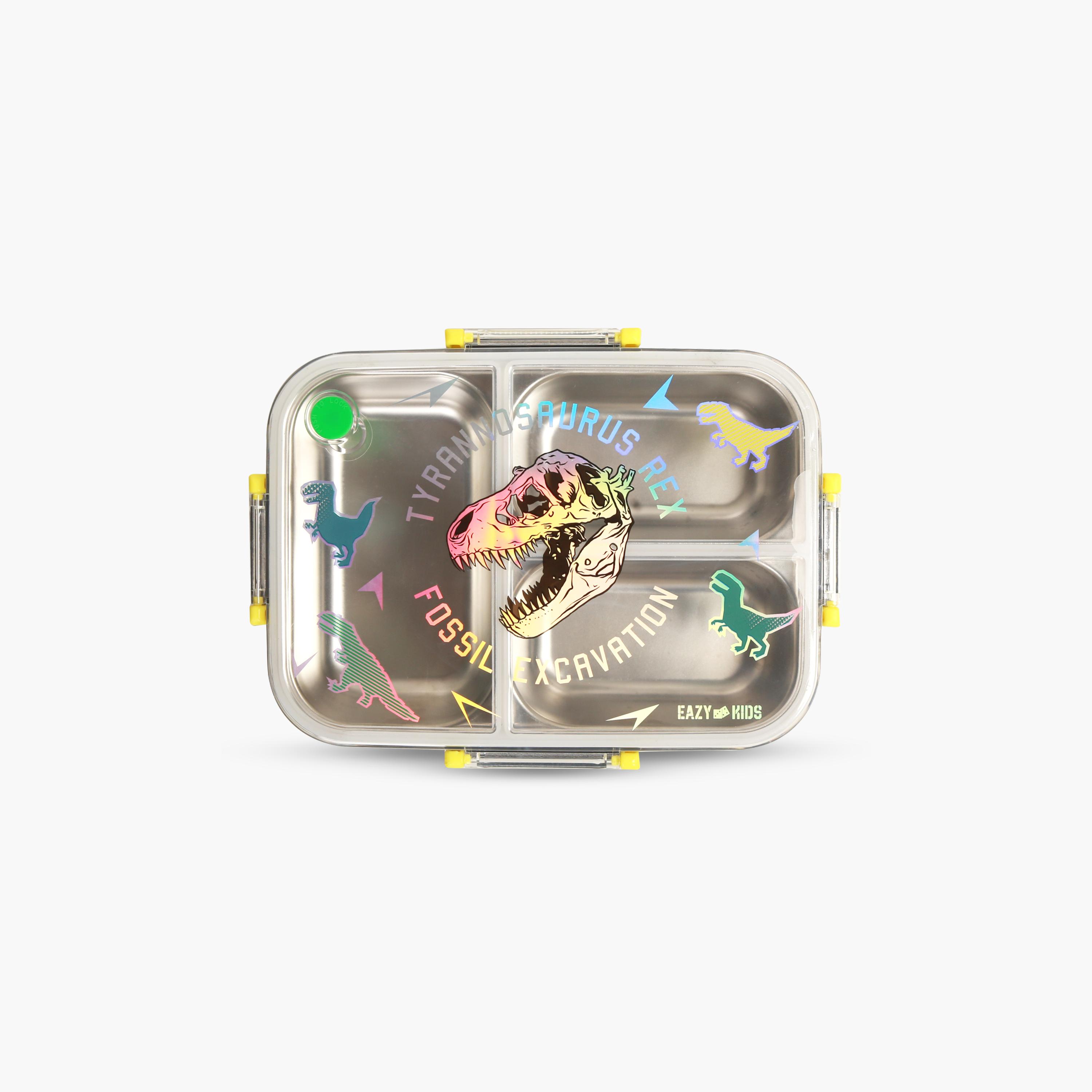 Eazy Kids 3-Compartment Stainless Steel Bento Lunch Box - 800 ml - T-Rex - Purple-school-lunchessentials-lunchboxes-image-9