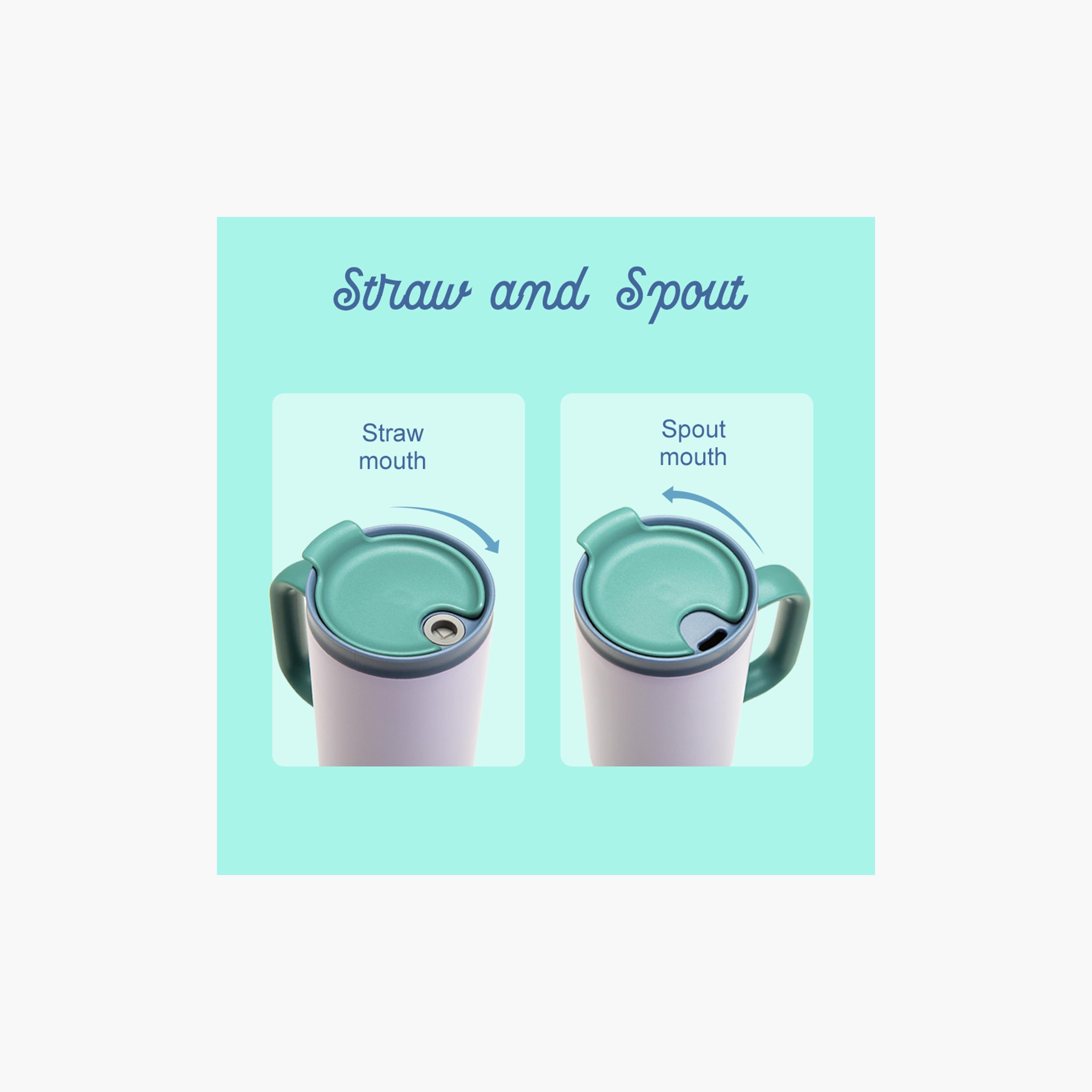 كوب سفر معزول من الفولاذ المقاوم للصدأ من إيزي كيدز - 900 مل - أبيض-school-waterbottles-image-4