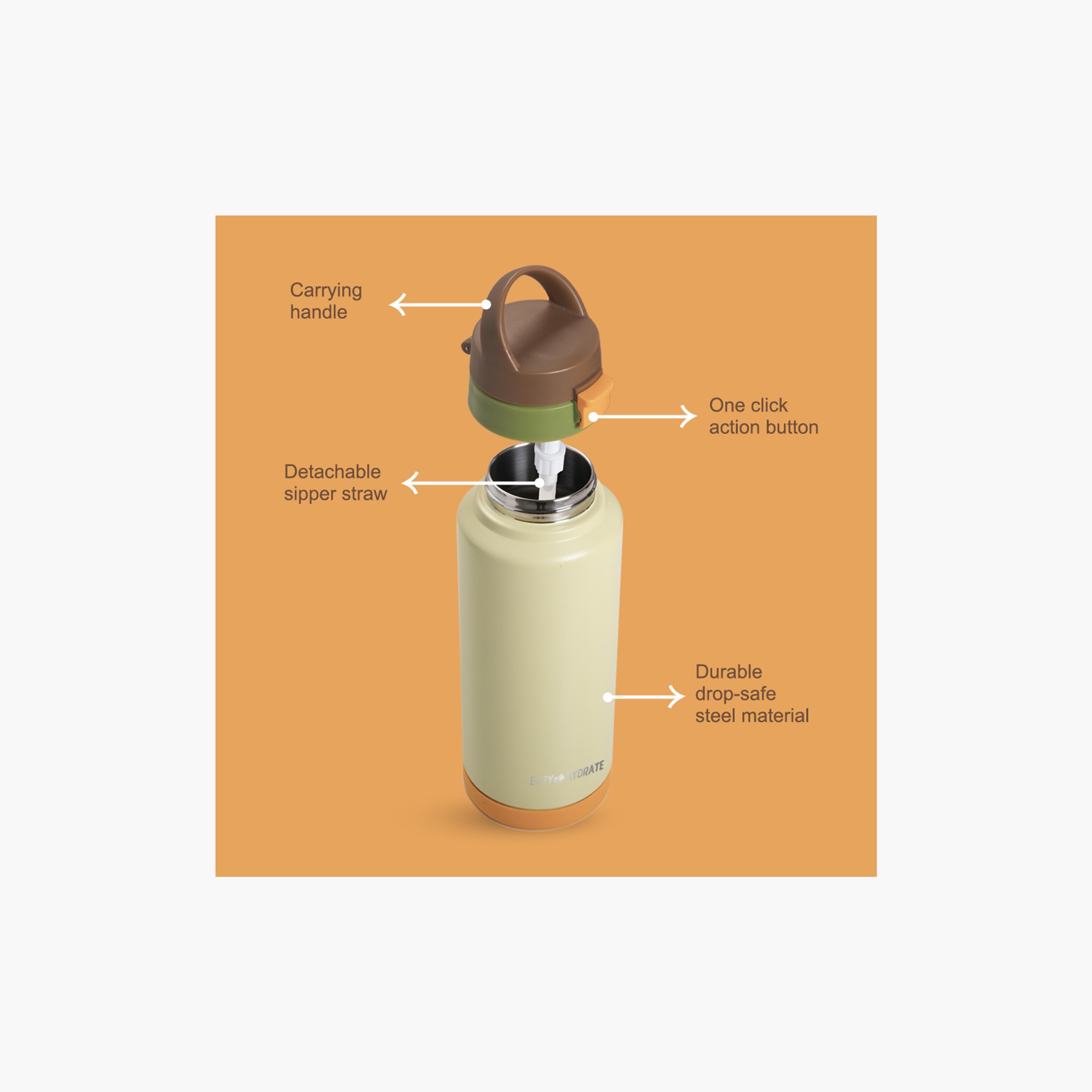 Eazy Kids Stainless Steel Vacuum Insulated Water Bottle - 950 ml - Green-school-waterbottles-image-4