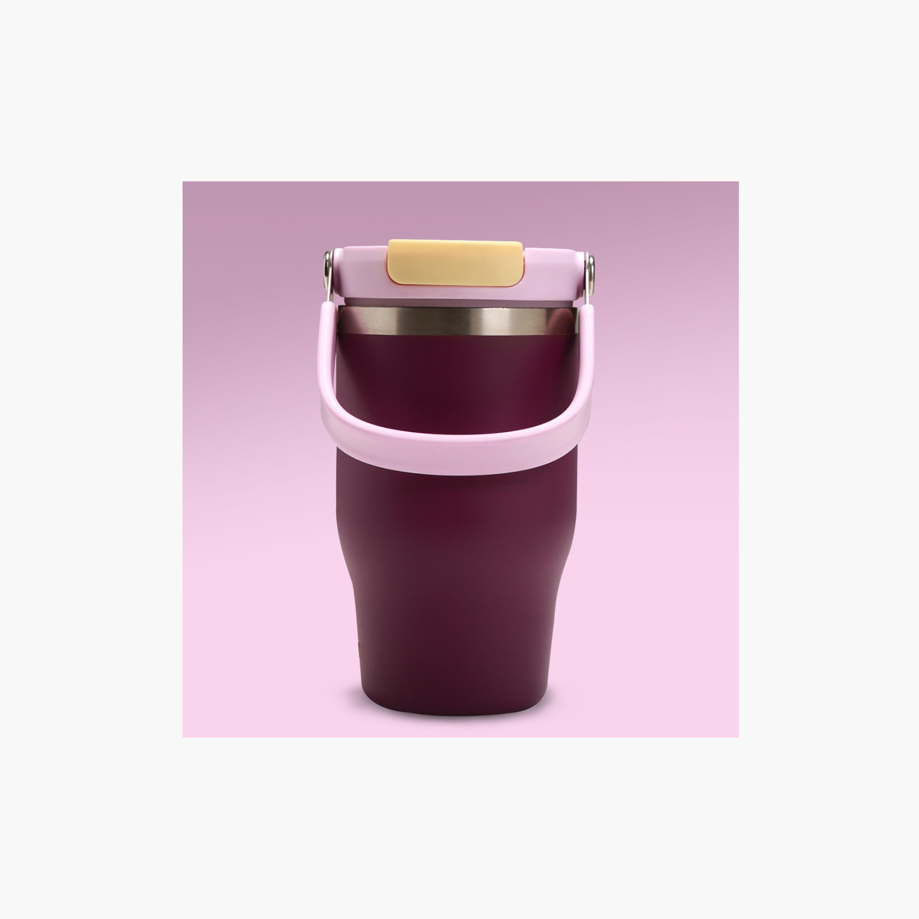 Eazy Kids Stainless Steel Vacuum Insulated Tumbler with handle - 500 ml - Purple-school-waterbottles-image-5