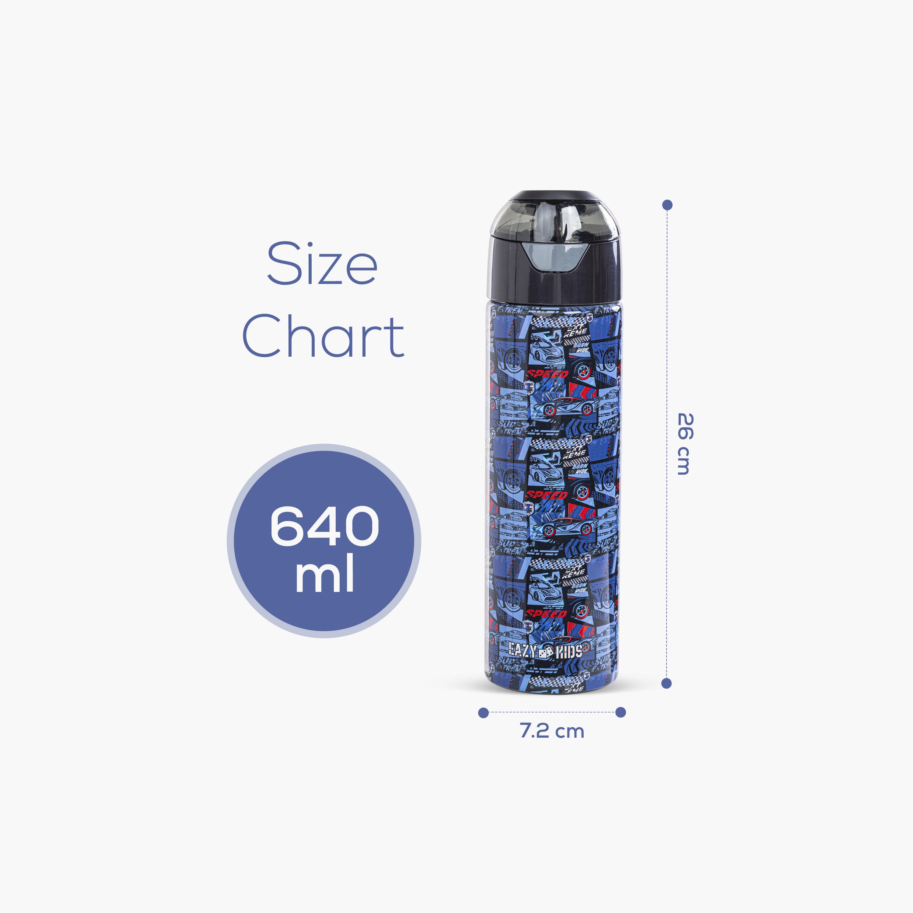 Eazy Kids Stainless Steel Insulated Water Bottle with Spray - 640 ml - T-Rex - Car Racing - Blue-school-waterbottles-image-8