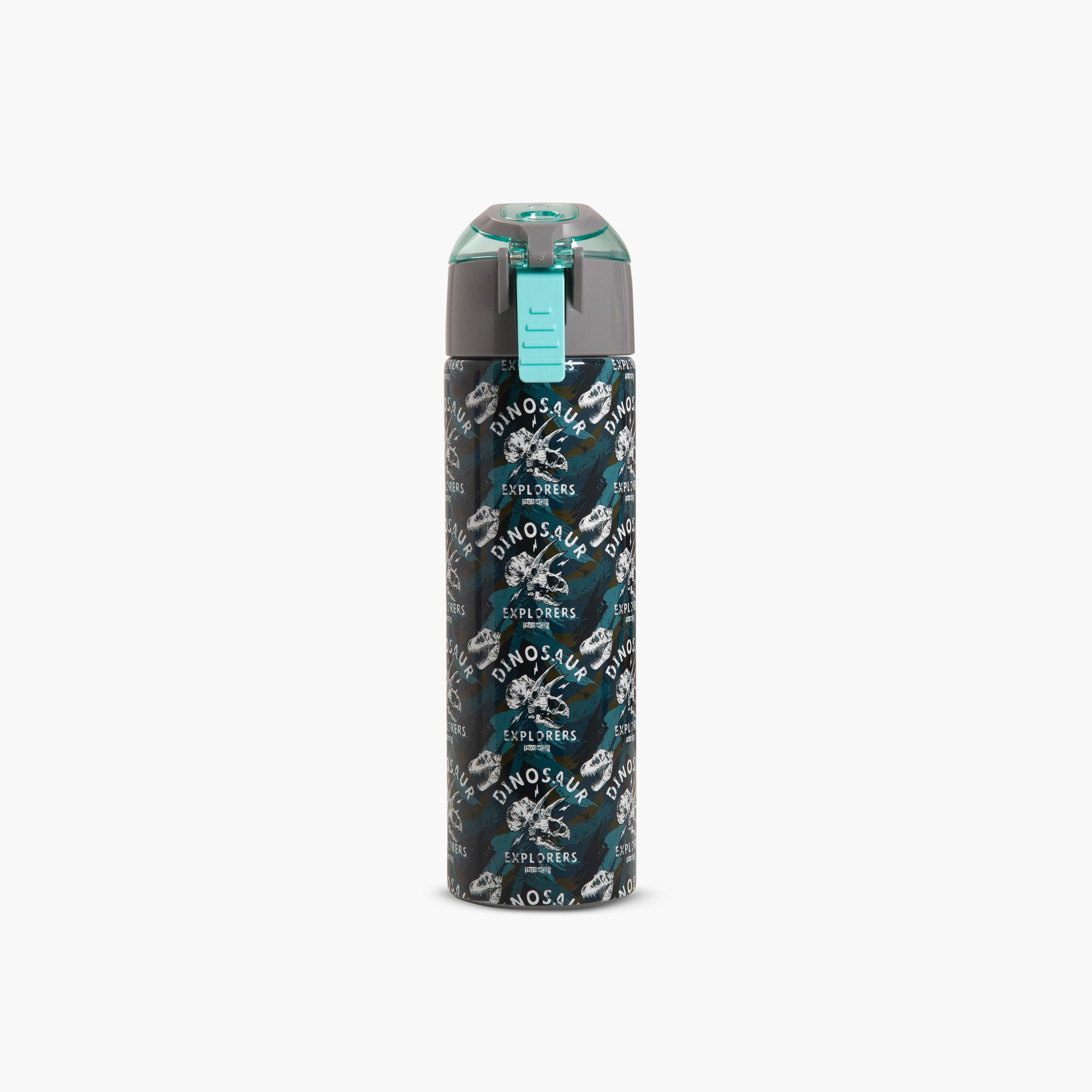 Eazy Kids Stainless Steel Insulated Water Bottle with Spray - 640 ml - Dinosaurs - Green-school-waterbottles-image-2