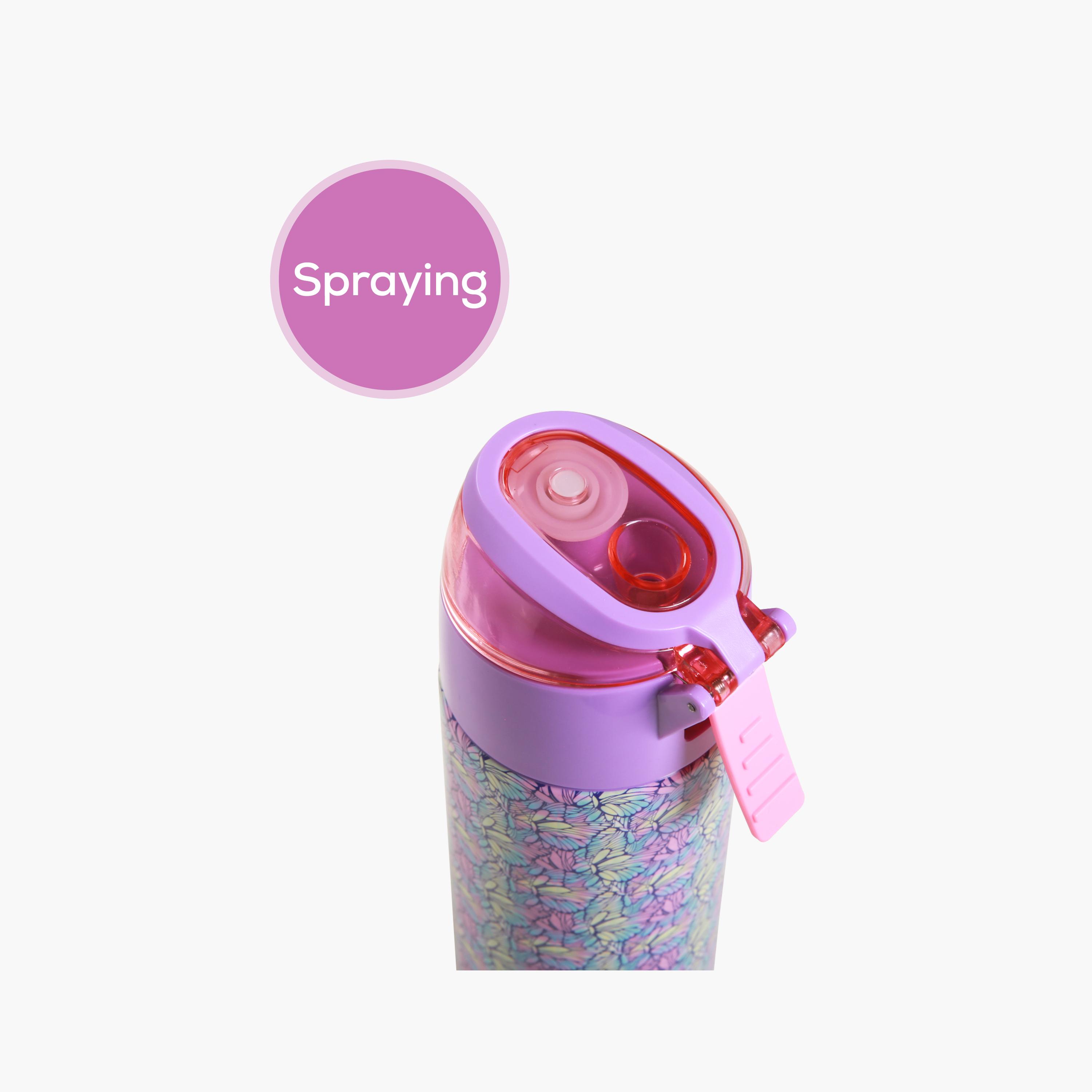 Eazy Kids Stainless Steel Insulated Water Bottle with Spray - 640 ml - Butterfly - Purple-school-waterbottles-image-5