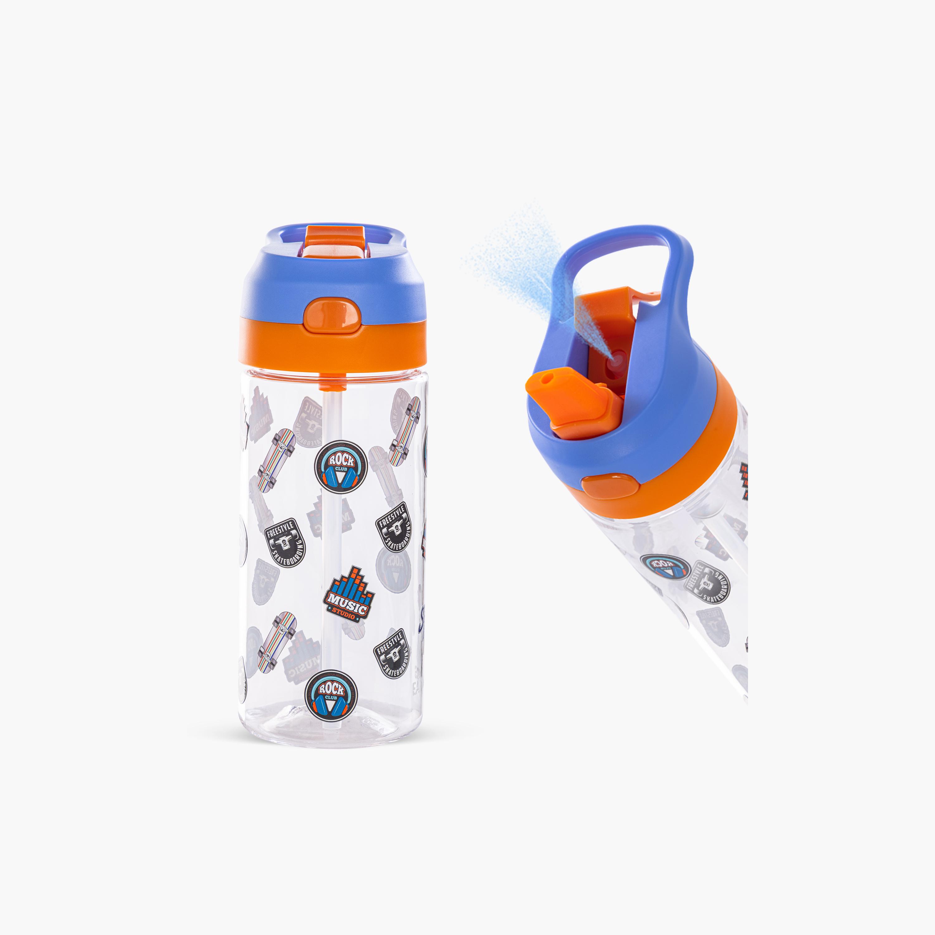 Eazy Kids Tritan Water Bottle with Spray - 500 ml - Skater - Blue-school-waterbottles-image-1
