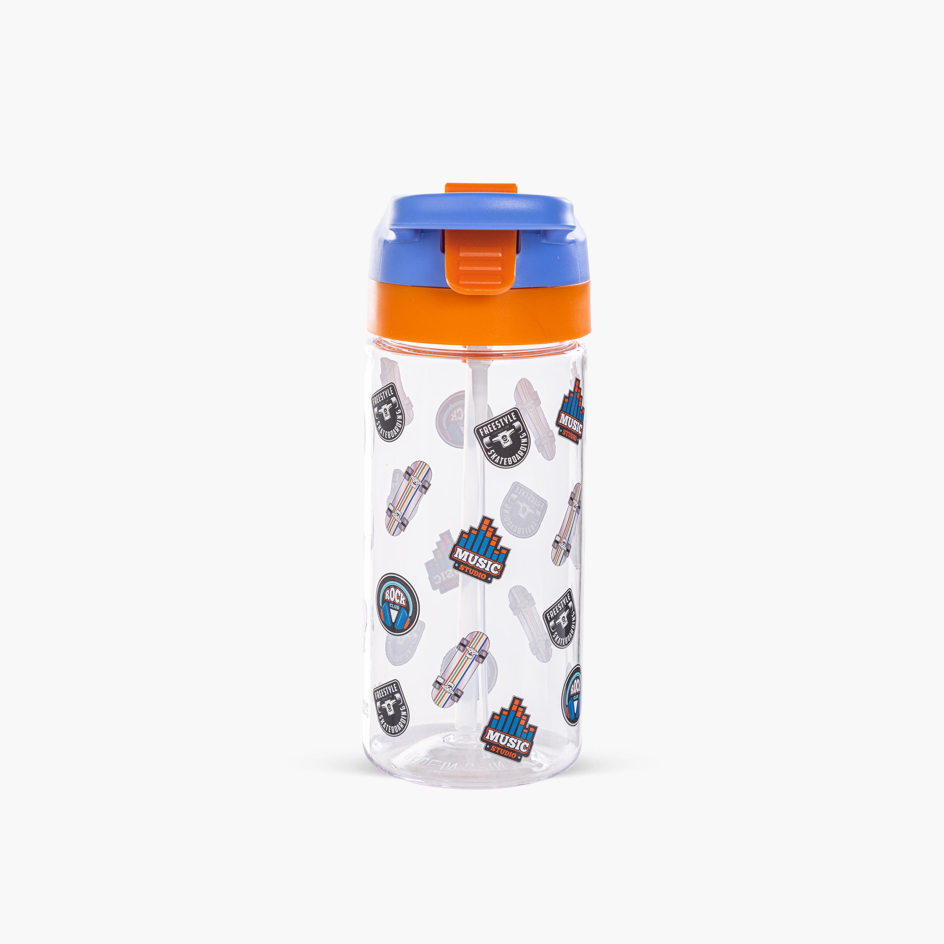 Eazy Kids Tritan Water Bottle with Spray - 500 ml - Skater - Blue-school-waterbottles-image-2
