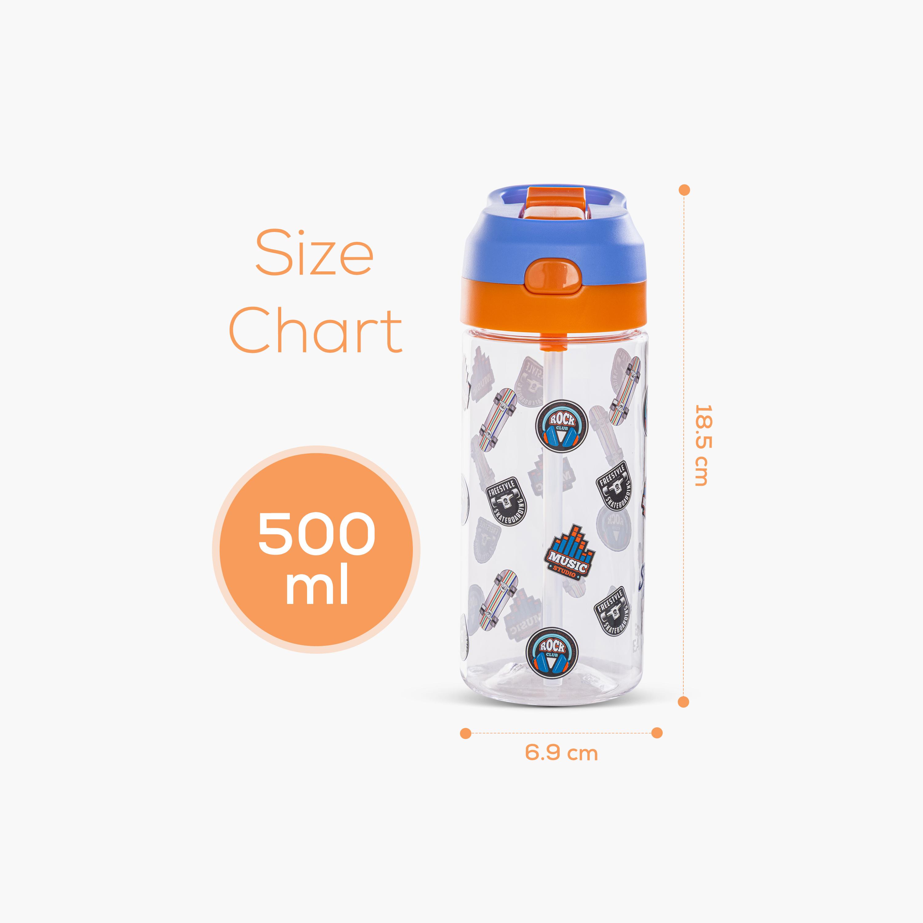 Eazy Kids Tritan Water Bottle with Spray - 500 ml - Skater - Blue-school-waterbottles-image-8