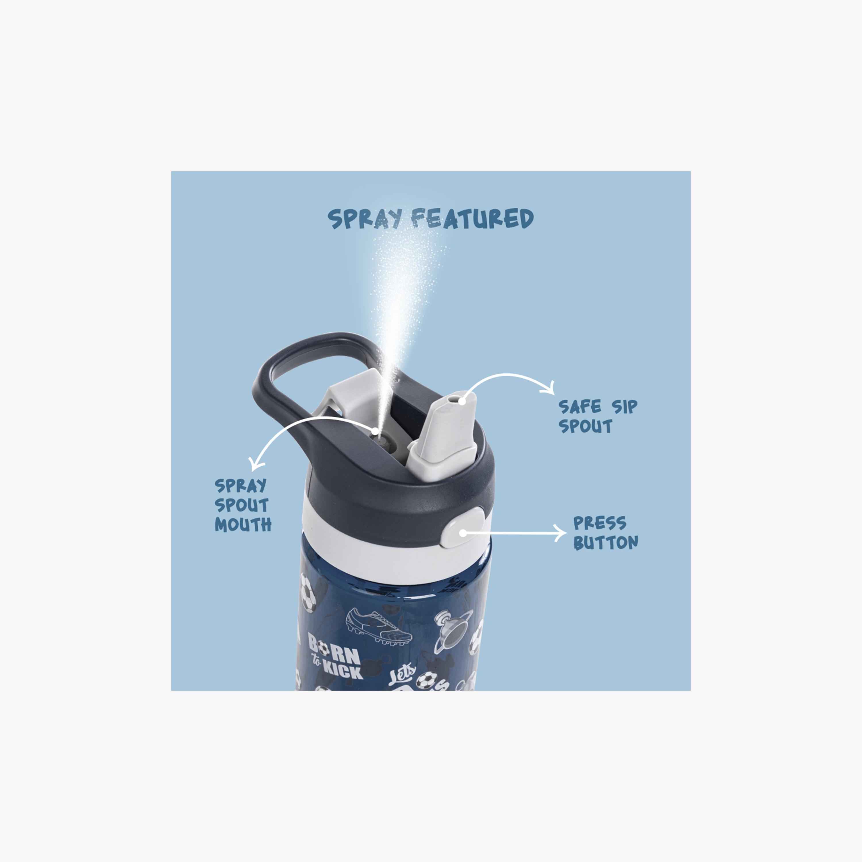 زجاجة مياه تريتان مع بخاخ من إيزي كيدز - 750 مل - كرة قدم - أزرق-school-waterbottles-image-10