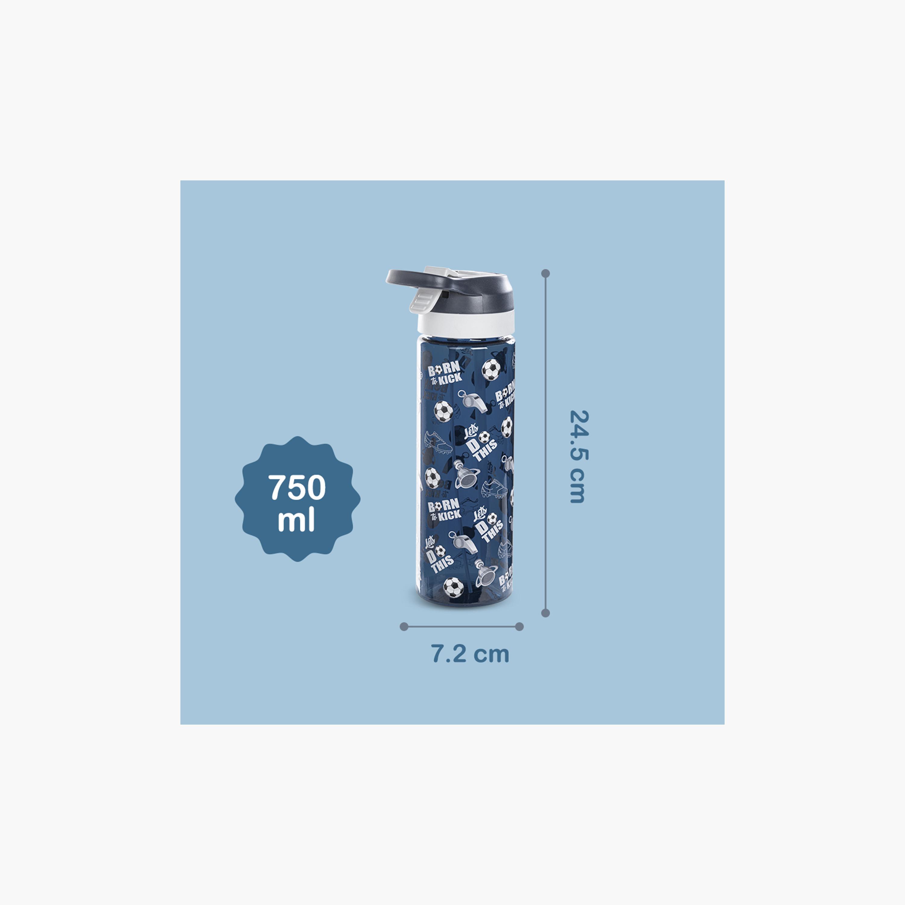 زجاجة مياه تريتان مع بخاخ من إيزي كيدز - 750 مل - كرة قدم - أزرق-school-waterbottles-image-12