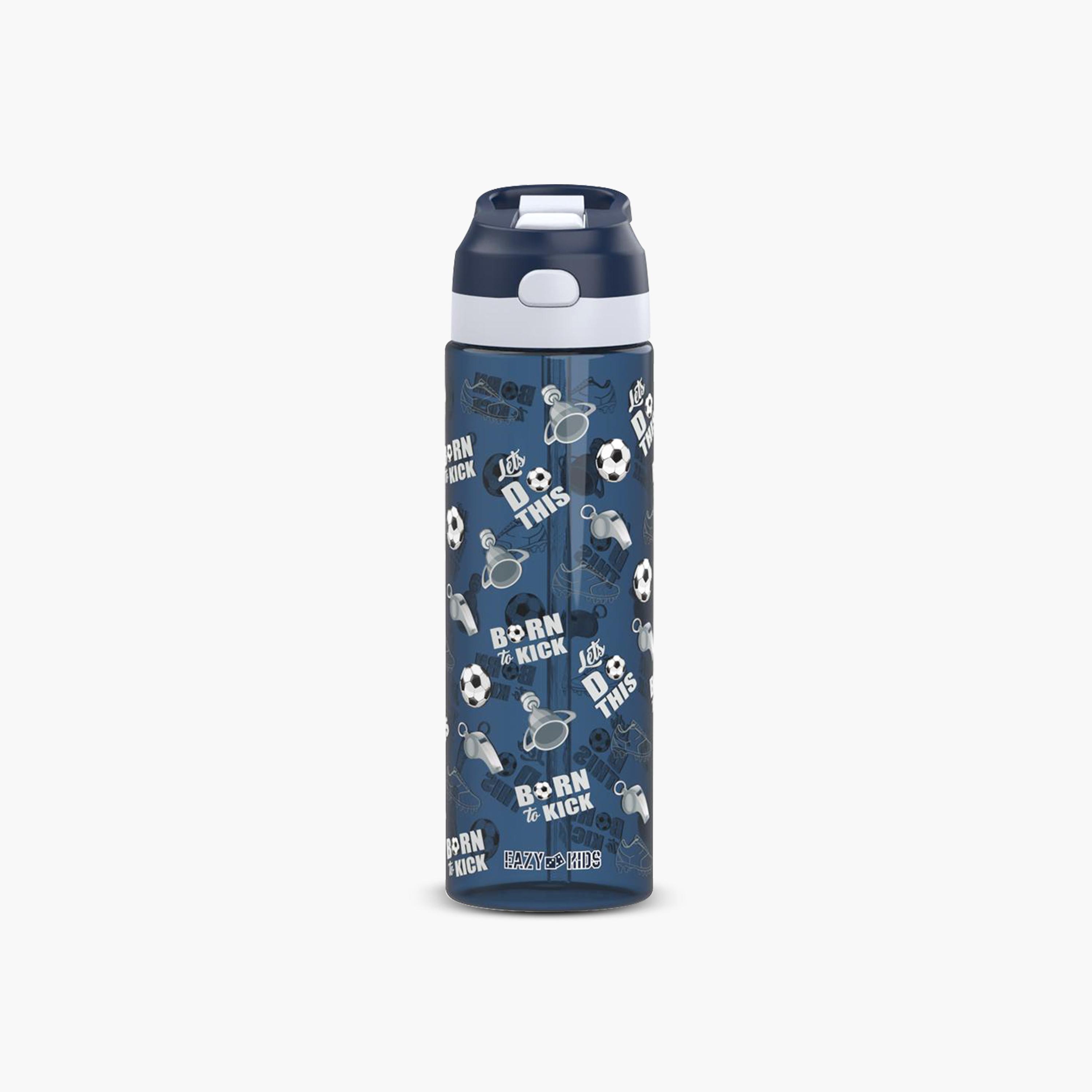 زجاجة مياه تريتان مع بخاخ من إيزي كيدز - 750 مل - كرة قدم - أزرق-school-waterbottles-image-3