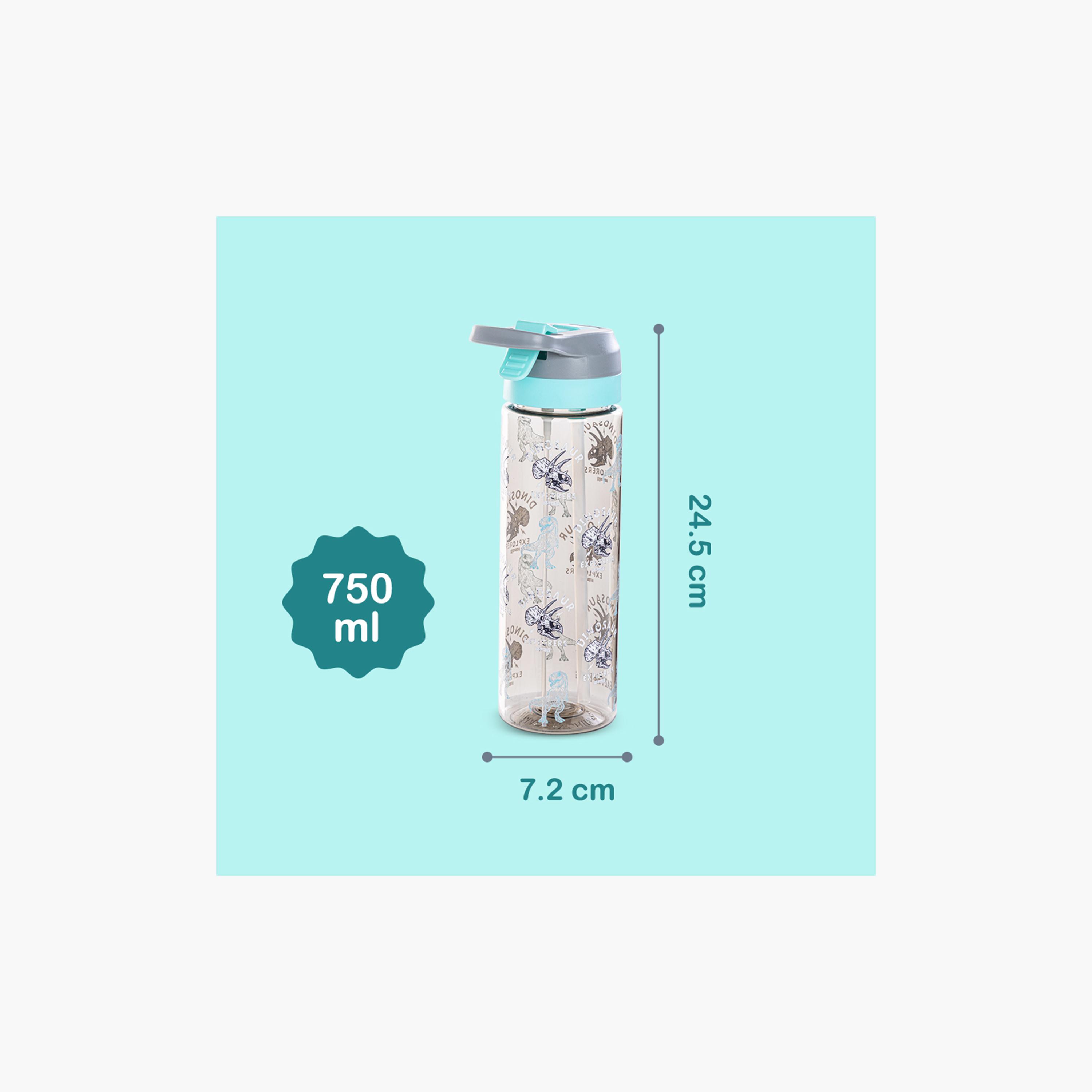 Eazy Kids Tritan Water Bottle with Spray - 750 ml - Dinosaur - Grey-school-waterbottles-image-2