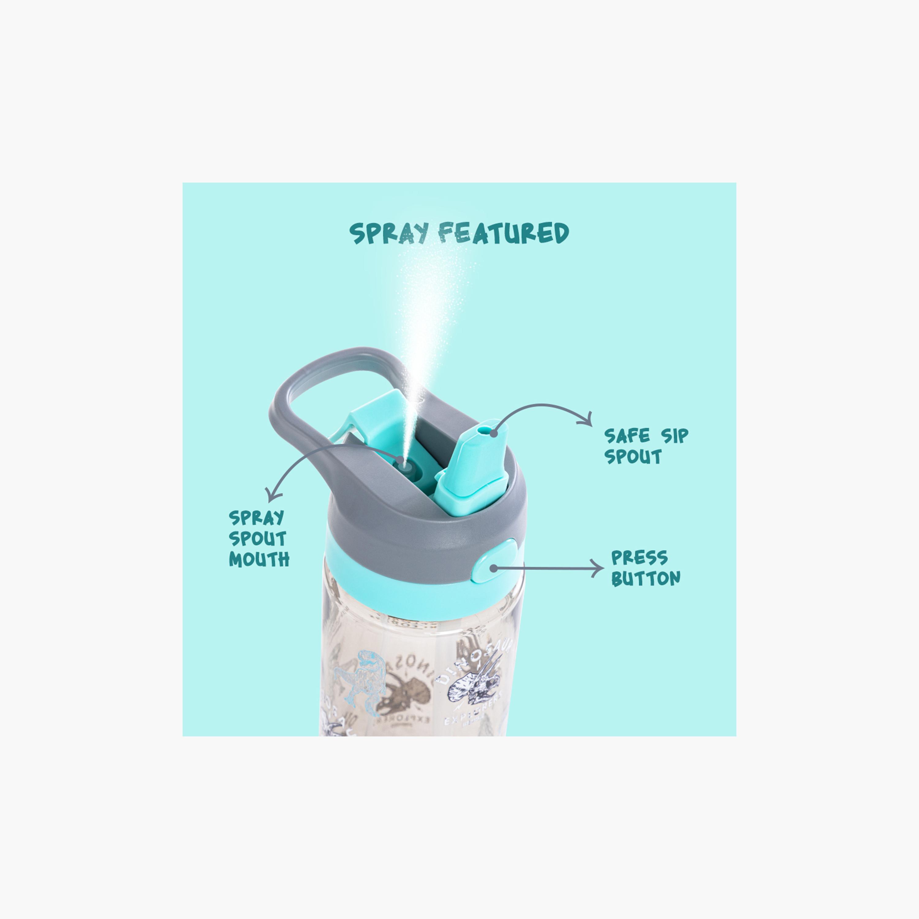 Eazy Kids Tritan Water Bottle with Spray - 750 ml - Dinosaur - Grey-school-waterbottles-image-3