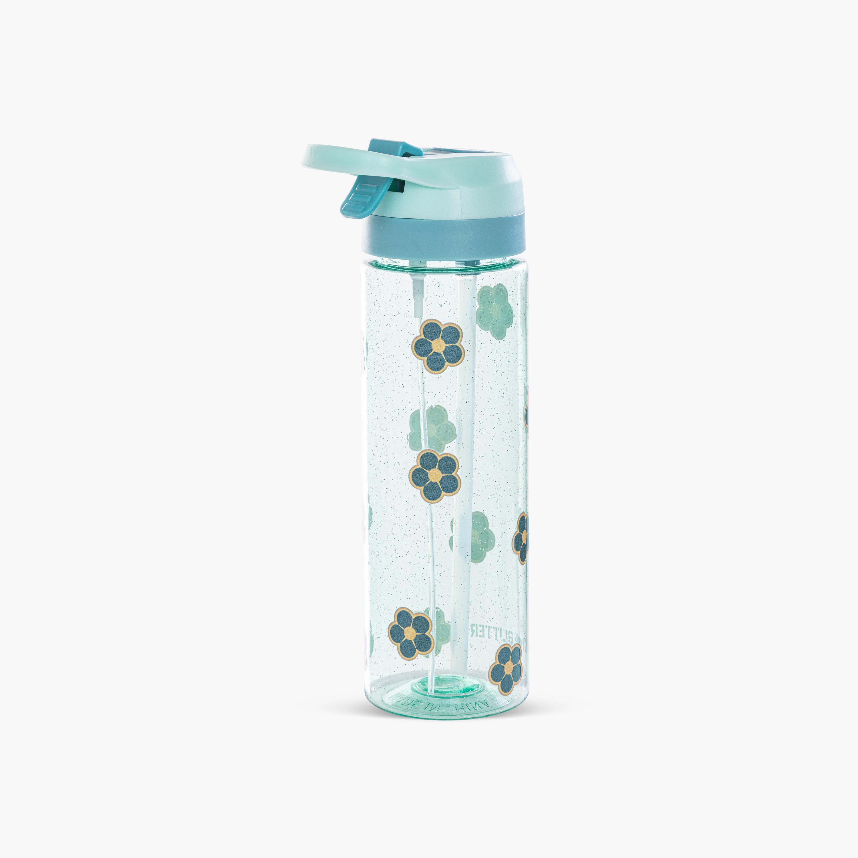 Eazy Kids Tritan Water Bottle with Spray - 750 ml - Floral - Green-school-waterbottles-image-3