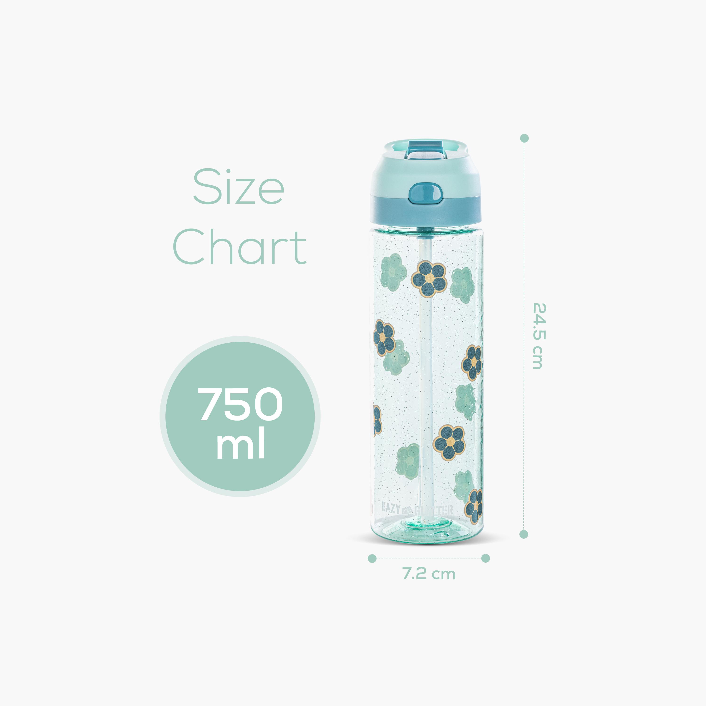 Eazy Kids Tritan Water Bottle with Spray - 750 ml - Floral - Green-school-waterbottles-image-9