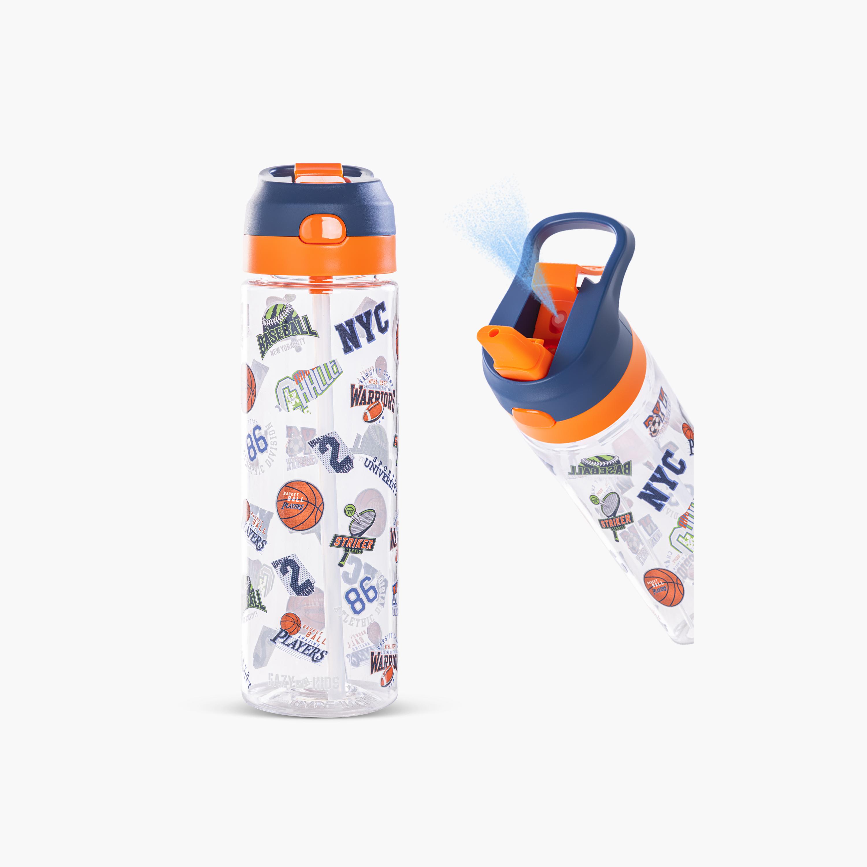 Eazy Kids Tritan Water Bottle with Spray - 750 ml - Basket Ball - Blue-school-waterbottles-image-1