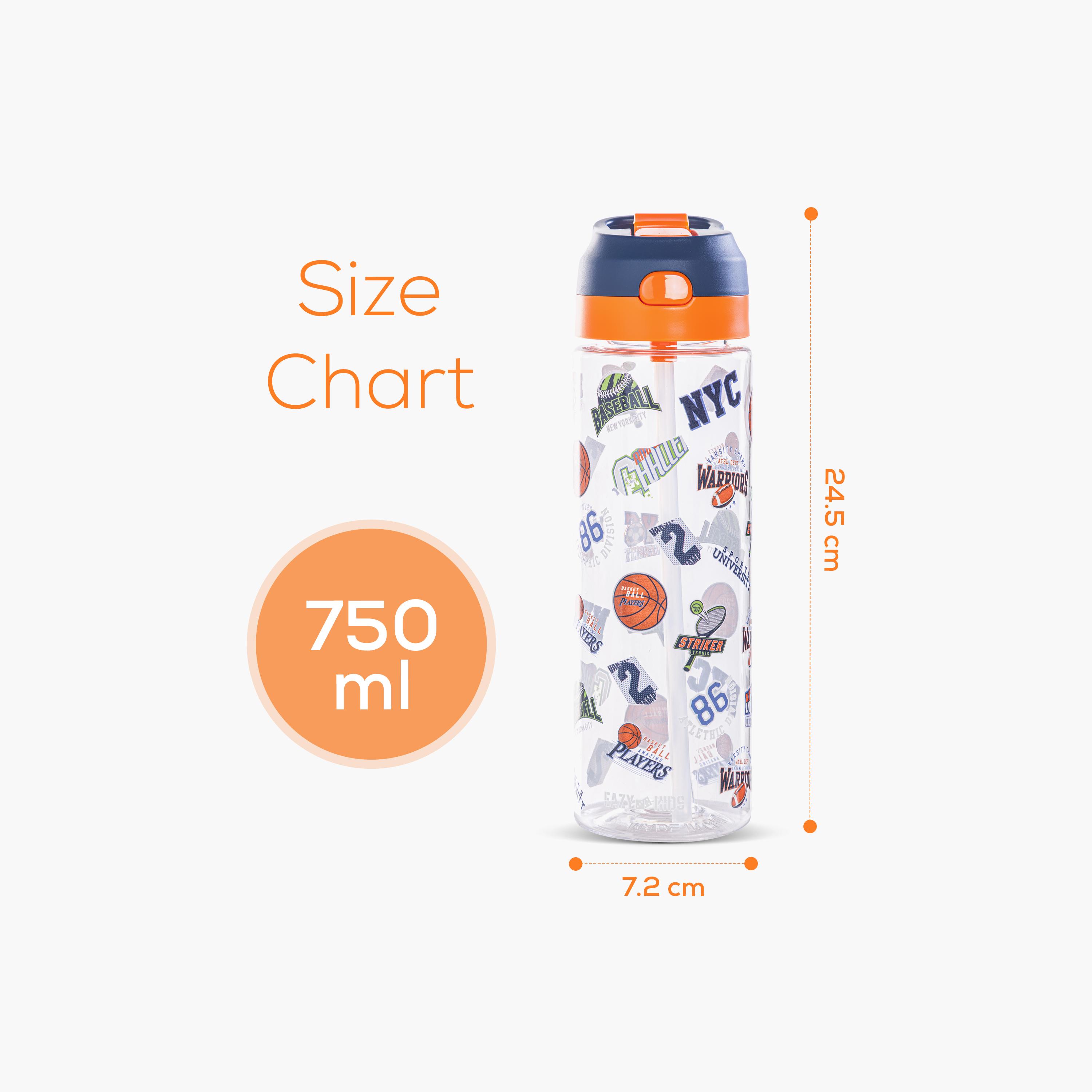 Eazy Kids Tritan Water Bottle with Spray - 750 ml - Basket Ball - Blue-school-waterbottles-image-8