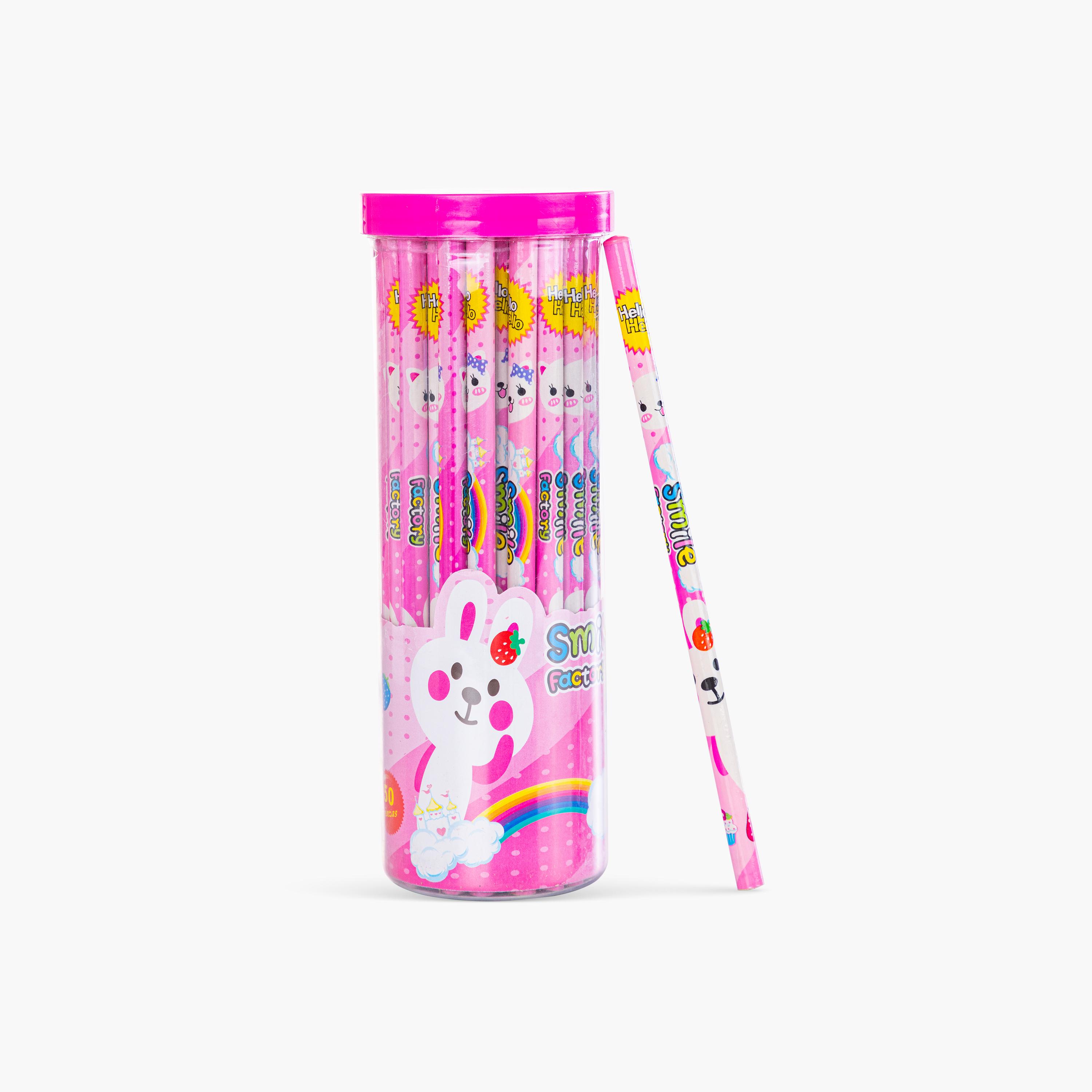 Eazy Kids 50-Piece HB Pencils - Pink-school-stationery-pensandpencils-image-1