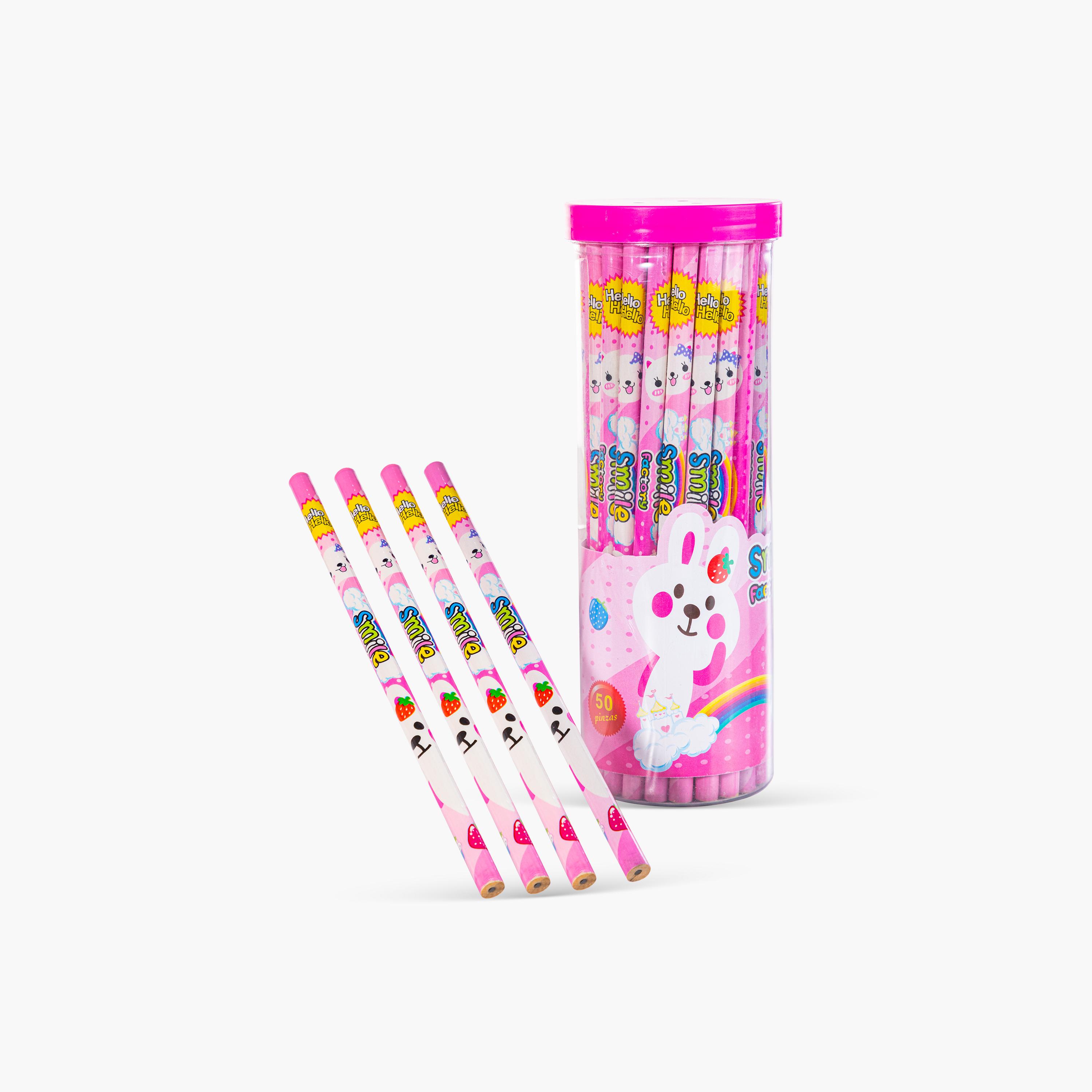 Eazy Kids 50-Piece HB Pencils - Pink-school-stationery-pensandpencils-image-2