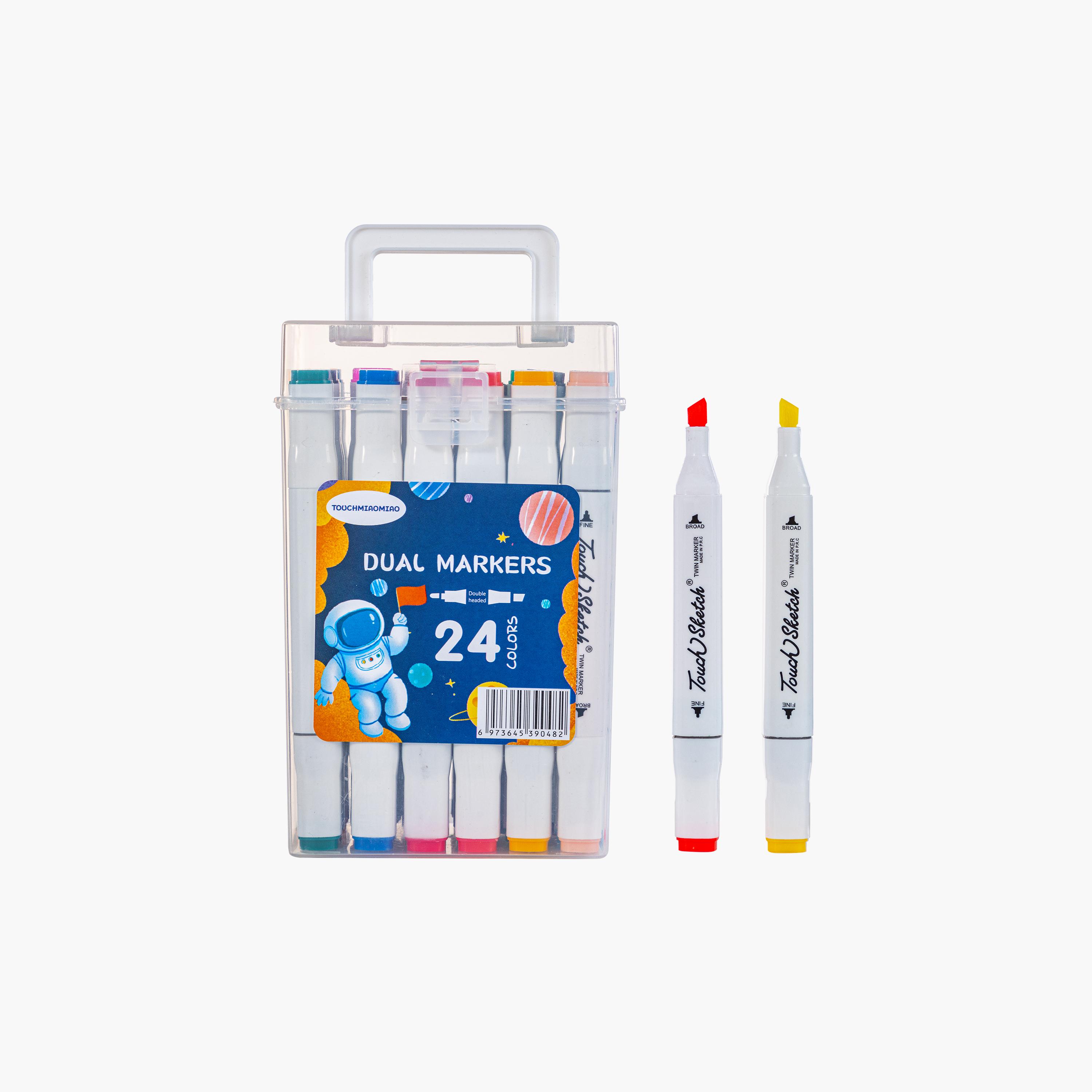 Eazy Kids 24-Colors Dual Markers Set-school-stationery-pensandpencils-image-1