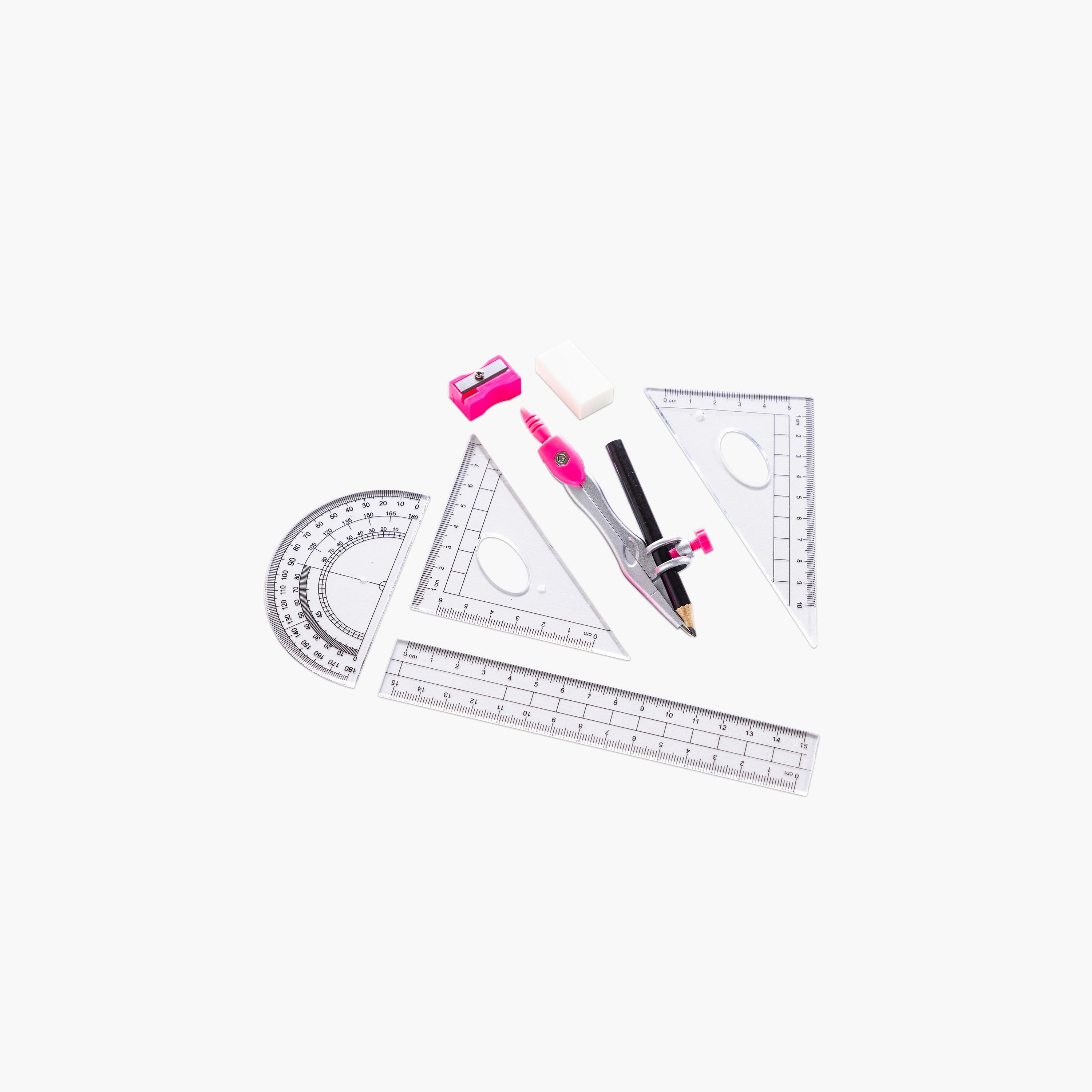 Eazy Kids 8-Piece Geometry Box Set with Plastic Case-school-stationery-sets-image-3