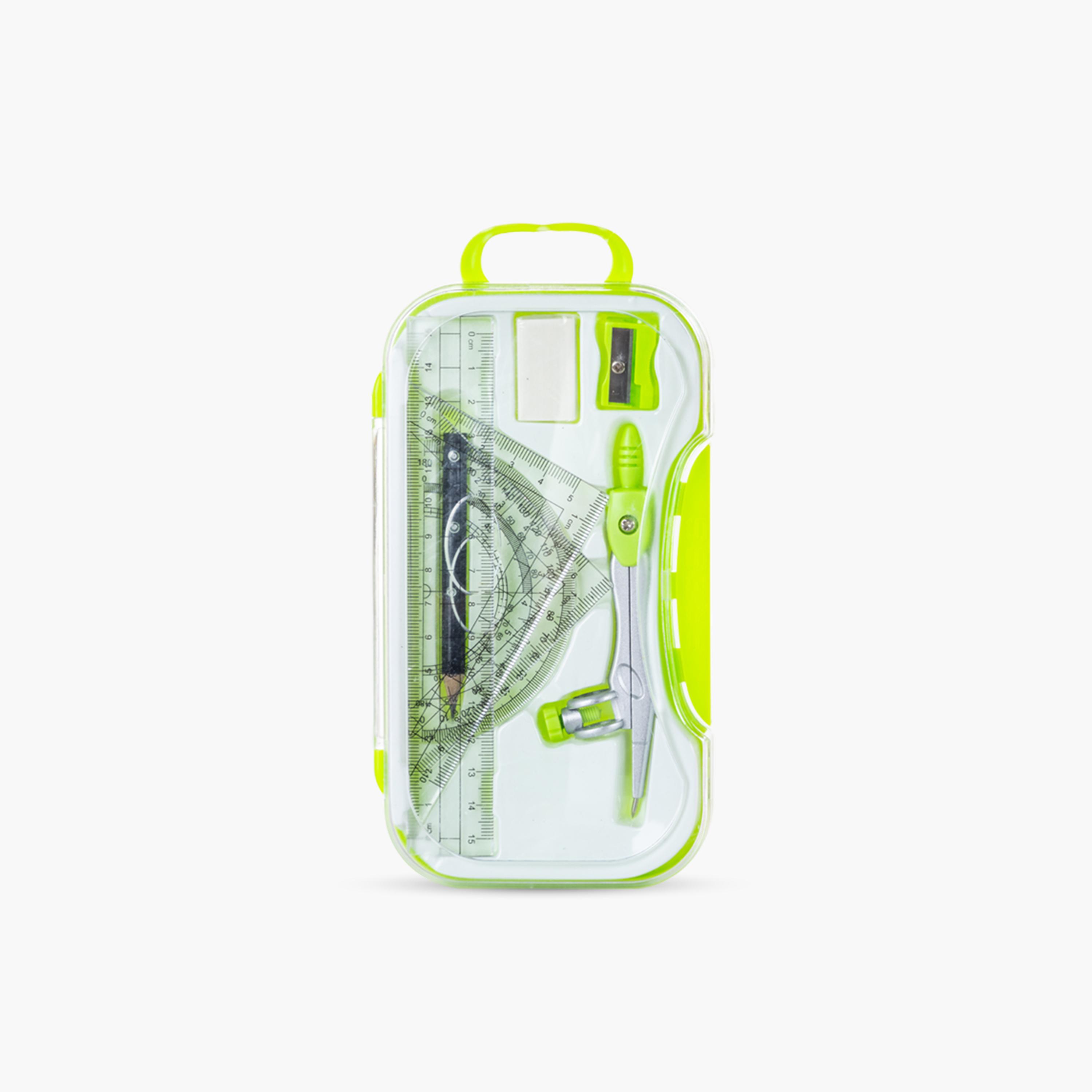 Eazy Kids 8-Piece Geometry Box Set with Plastic Case-school-stationery-sets-image-1