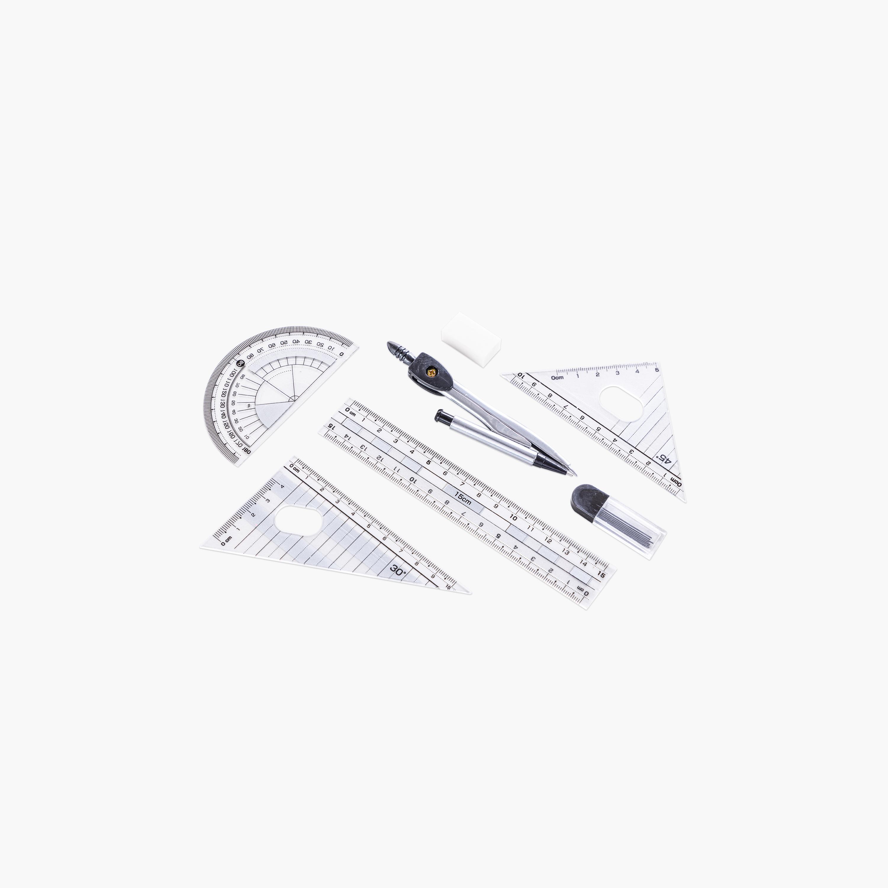 Eazy Kids 7-Piece Geometry Set with Plastic Case-school-stationery-sets-image-3