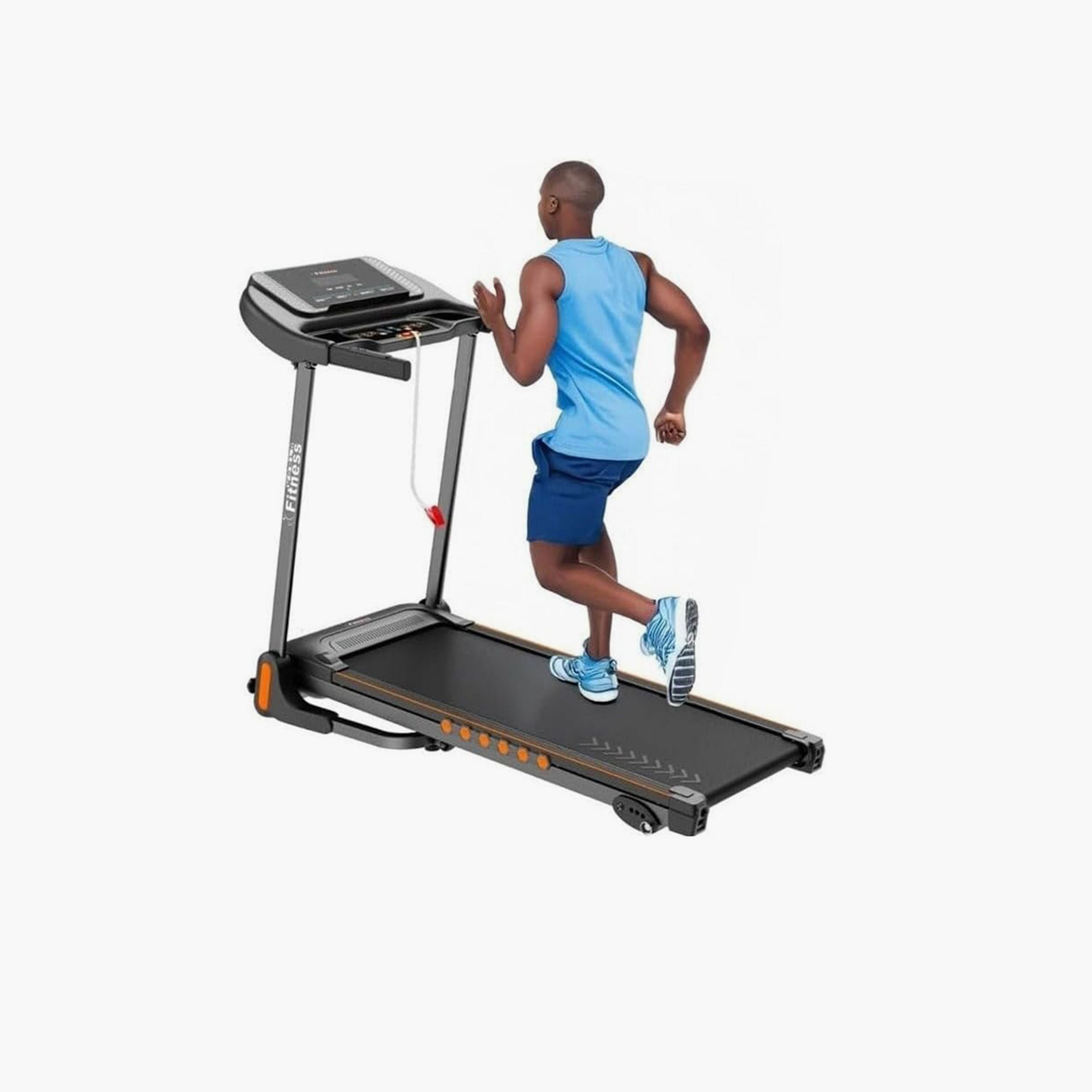 Fitness World Foldable Treadmill For Workout With LED Display, USB Input, Wheels, MP3-sports-gear-gym-image-1