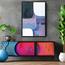 زينة حائط كانفاس تجريدية بإطار عائم - لوحة - 60x40 سم-InfluencerCodes_Ramadan26_All_20012026-image-2