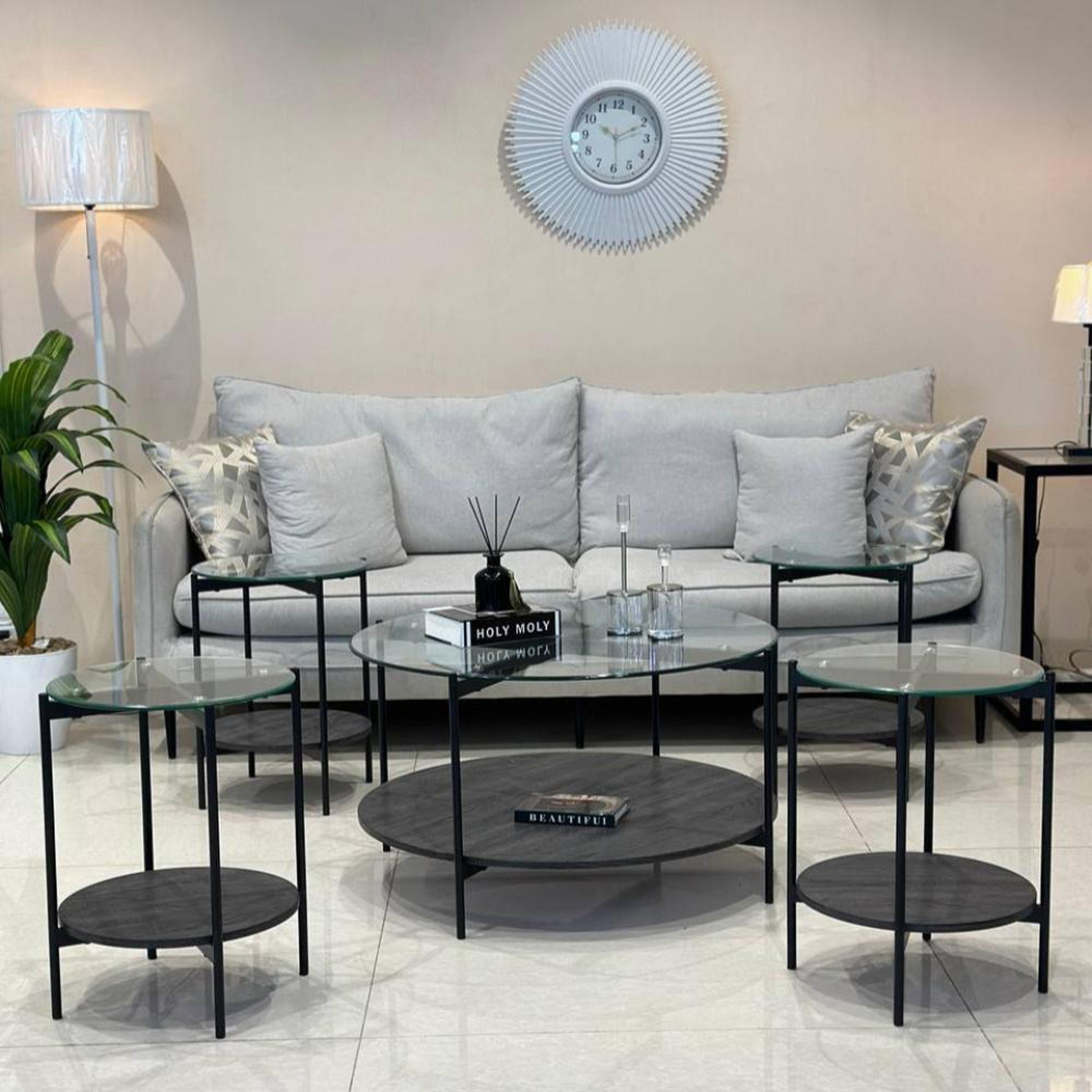 Glass Top 5-Piece Table Set-furniture-livingroom-coffeetables-image-1