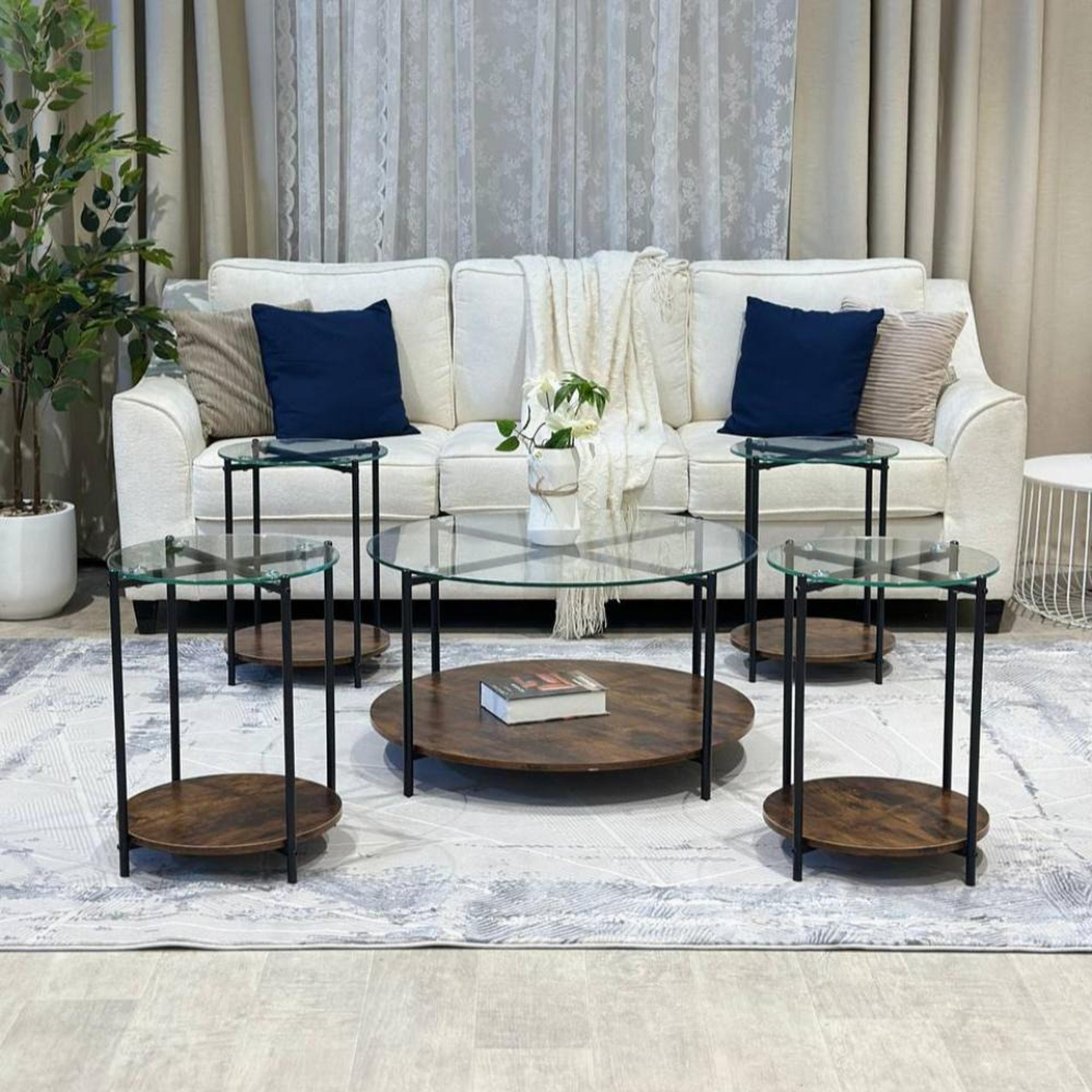 Glass Top 5-Piece Table Set-furniture-livingroom-coffeetables-image-2