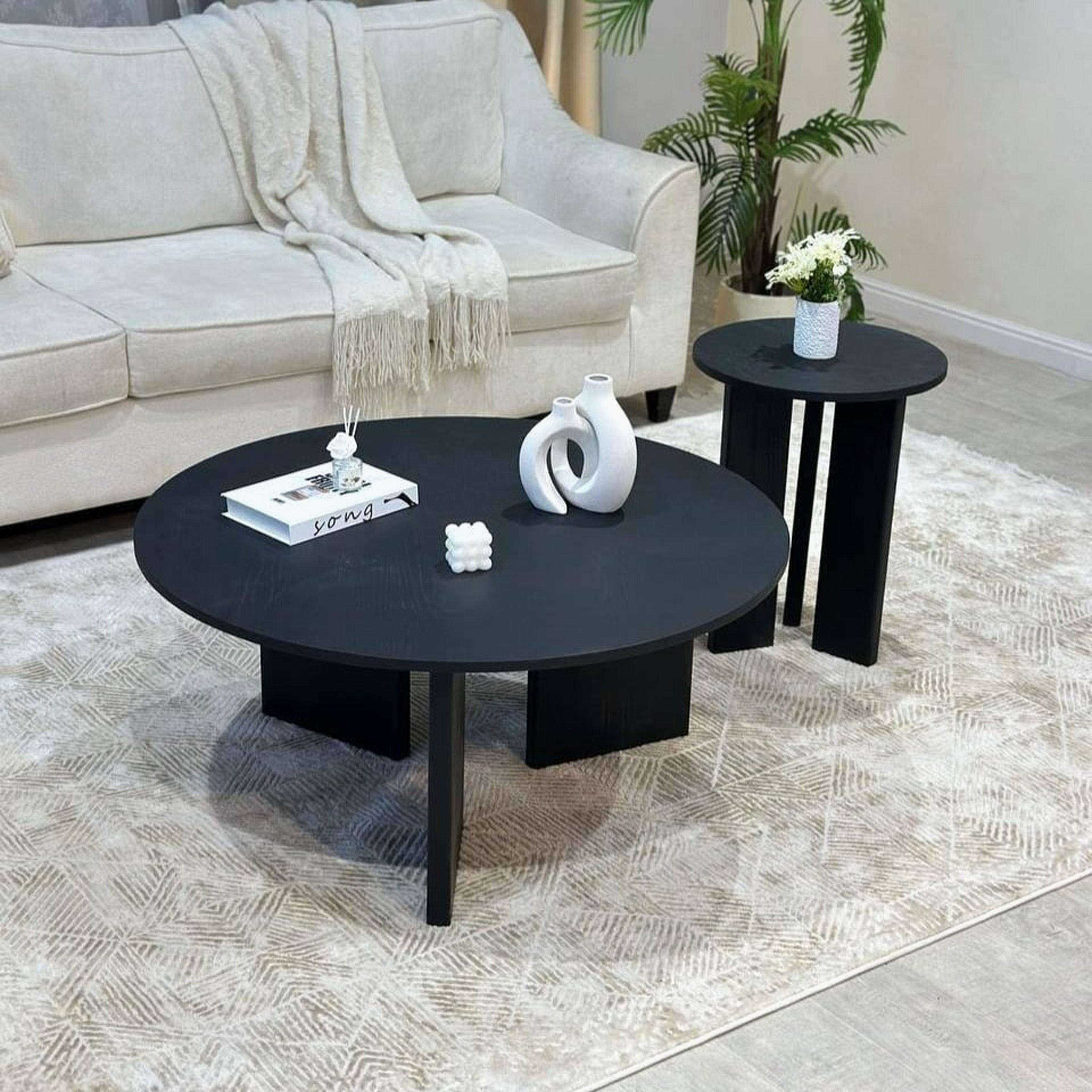 Wooden Top 2-Piece  Table Set-furniture-livingroom-coffeetables-image-1