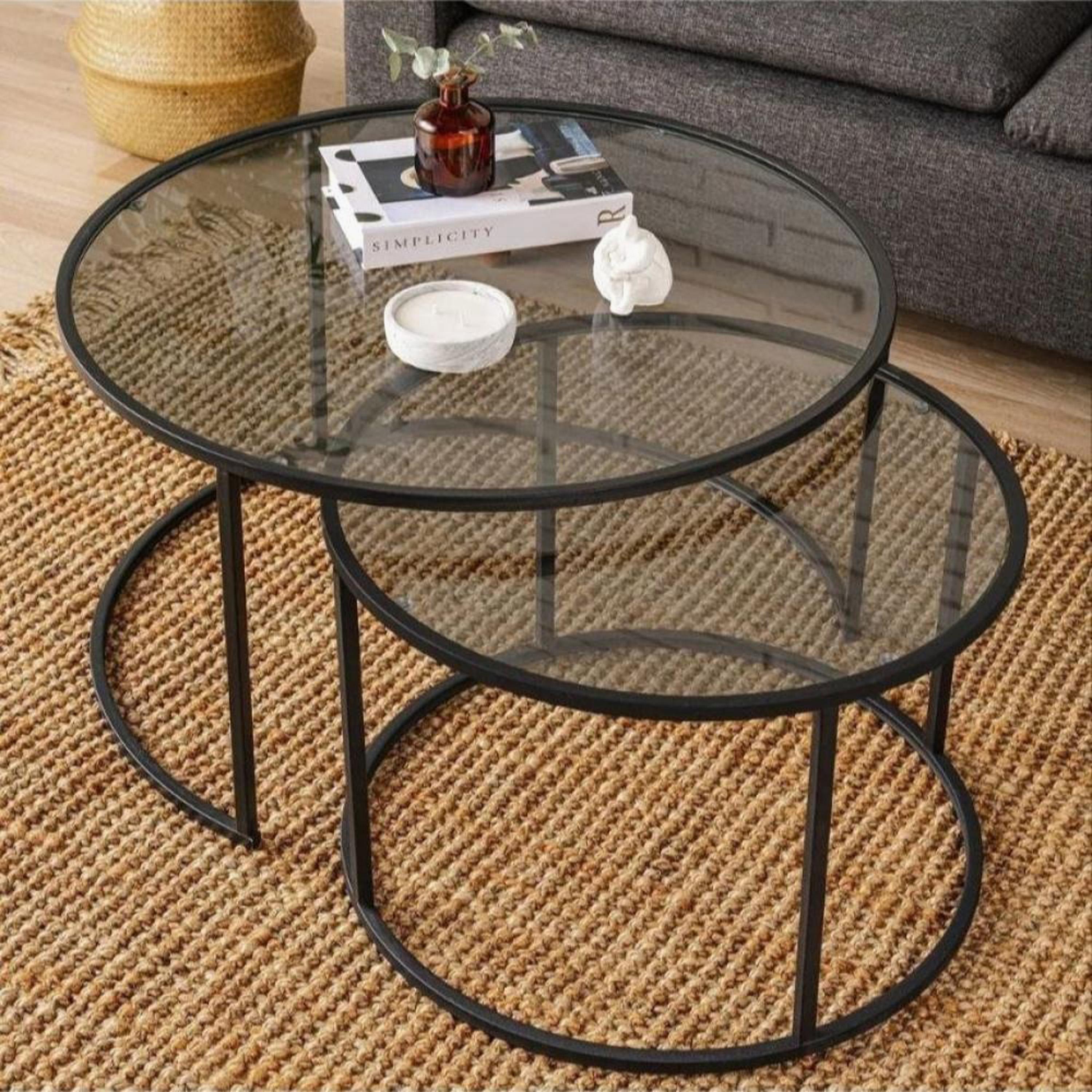 Glass Top 2-Piece  Nesting Table Set-furniture-livingroom-nestoftables-image-3