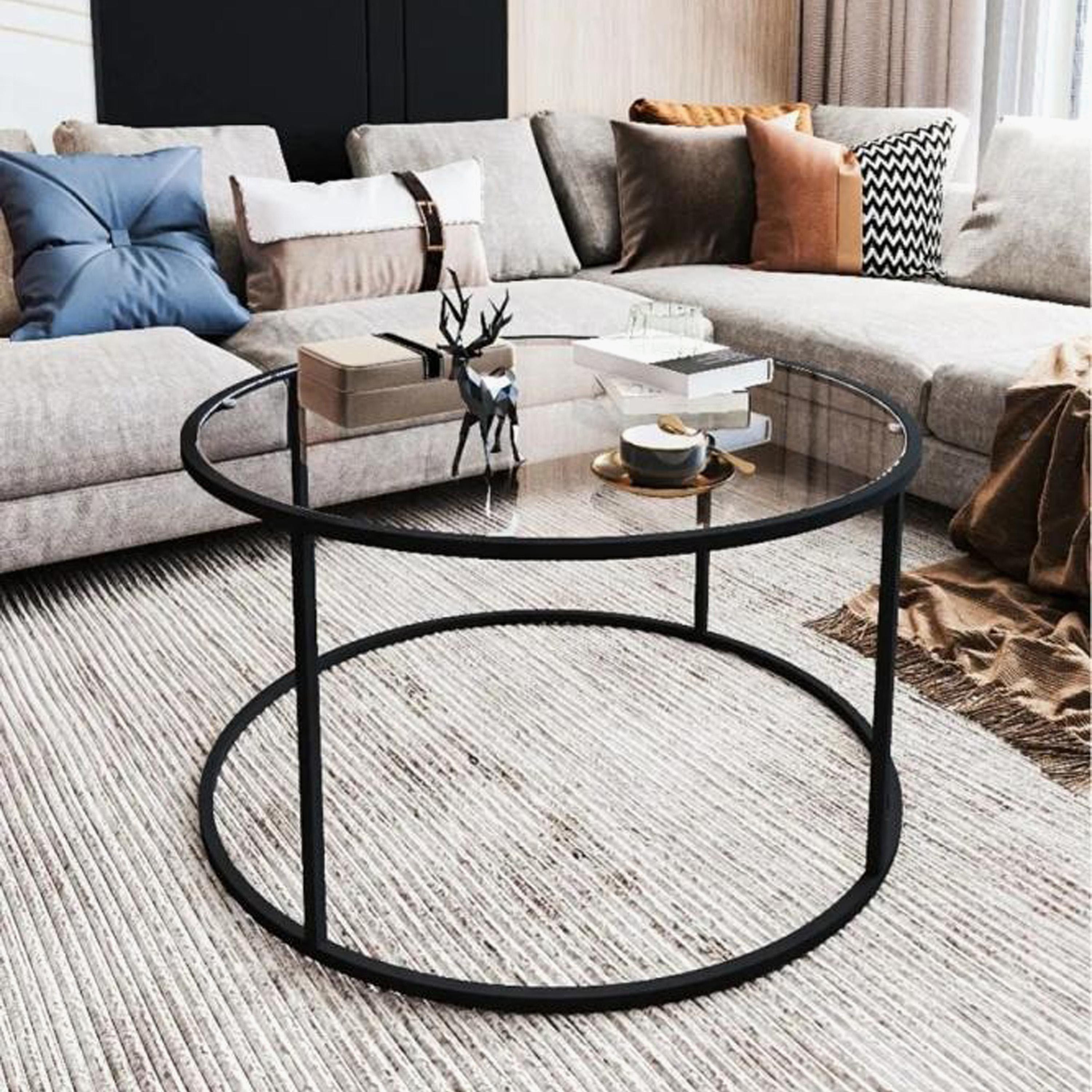 Glass Top Coffee Table - 80x50 cms-furniture-livingroom-coffeetables-image-2