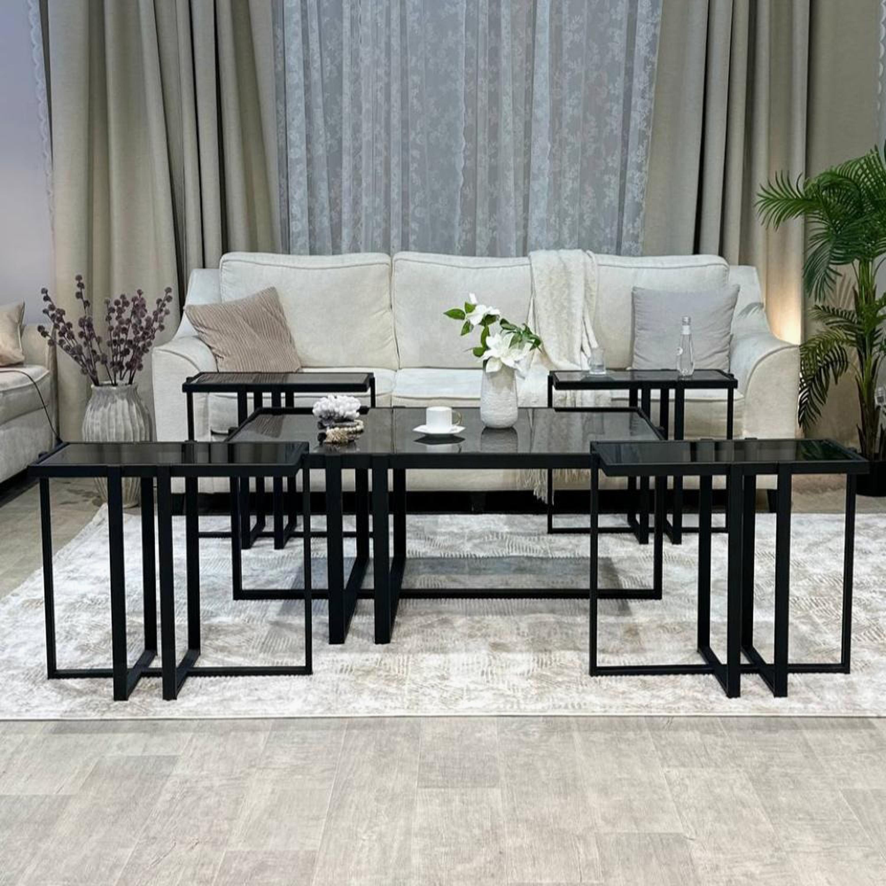 Glass Top 5-Piece Table Set-furniture-livingroom-coffeetables-image-1