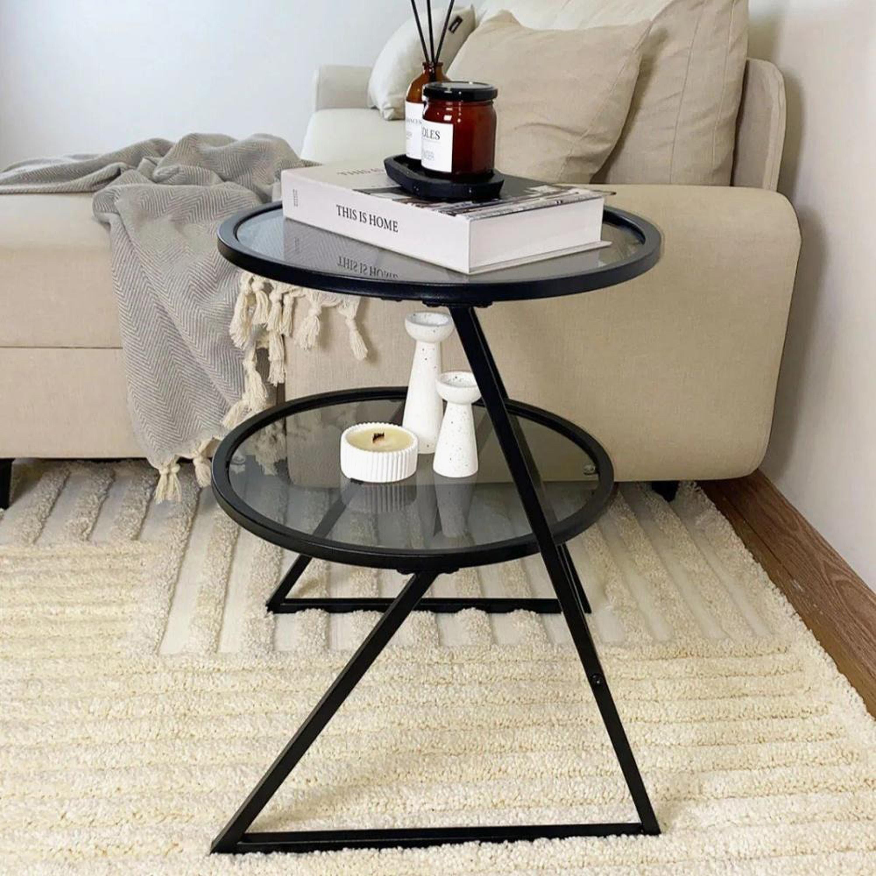 Glass Top 2-Tier Side Table-furniture-livingroom-sideandendtables-image-2